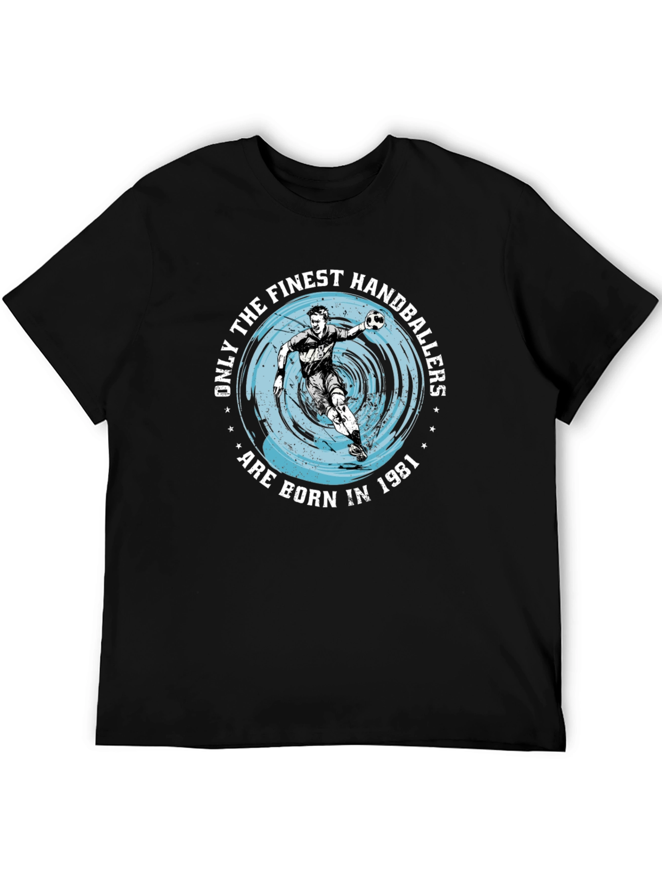 Black Finest Handballers Born in 1981 Black T-Shirt view 5