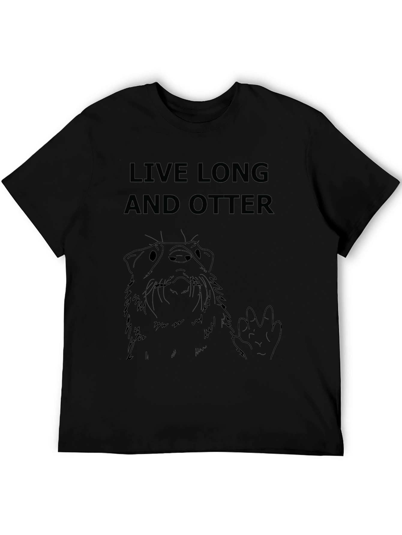 Black Live Long and Otter T-Shirt - Funny Graphic Tee view 5