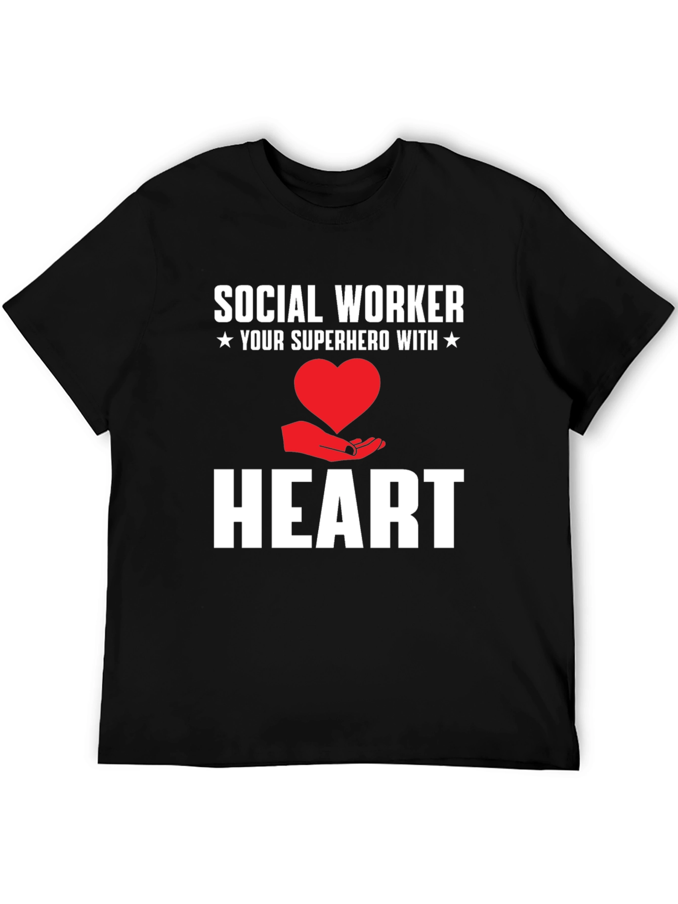 Black Social Worker Superhero Heart Graphic Tee view 5