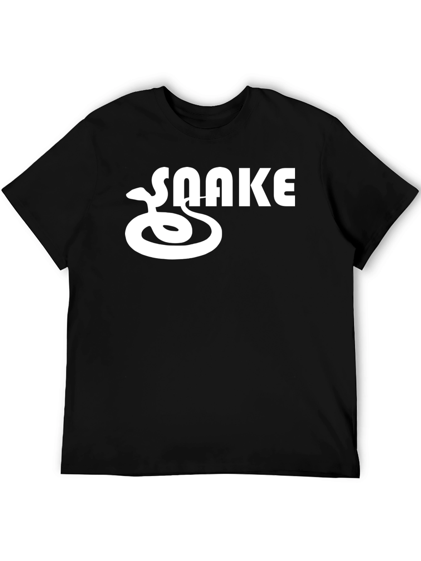 Black Cool SNAKE Graphic Tee - Black Crew Neck Short Sleeve T-Shirt view 5