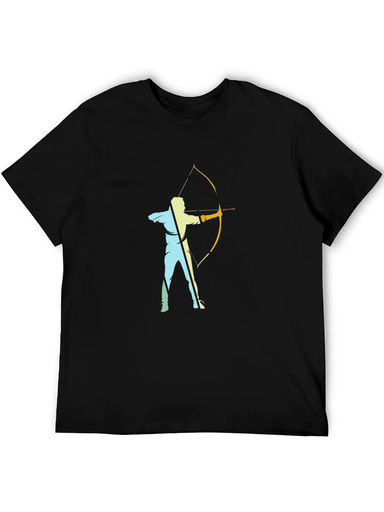 Black Archery Silhouette Black T-Shirt view 5