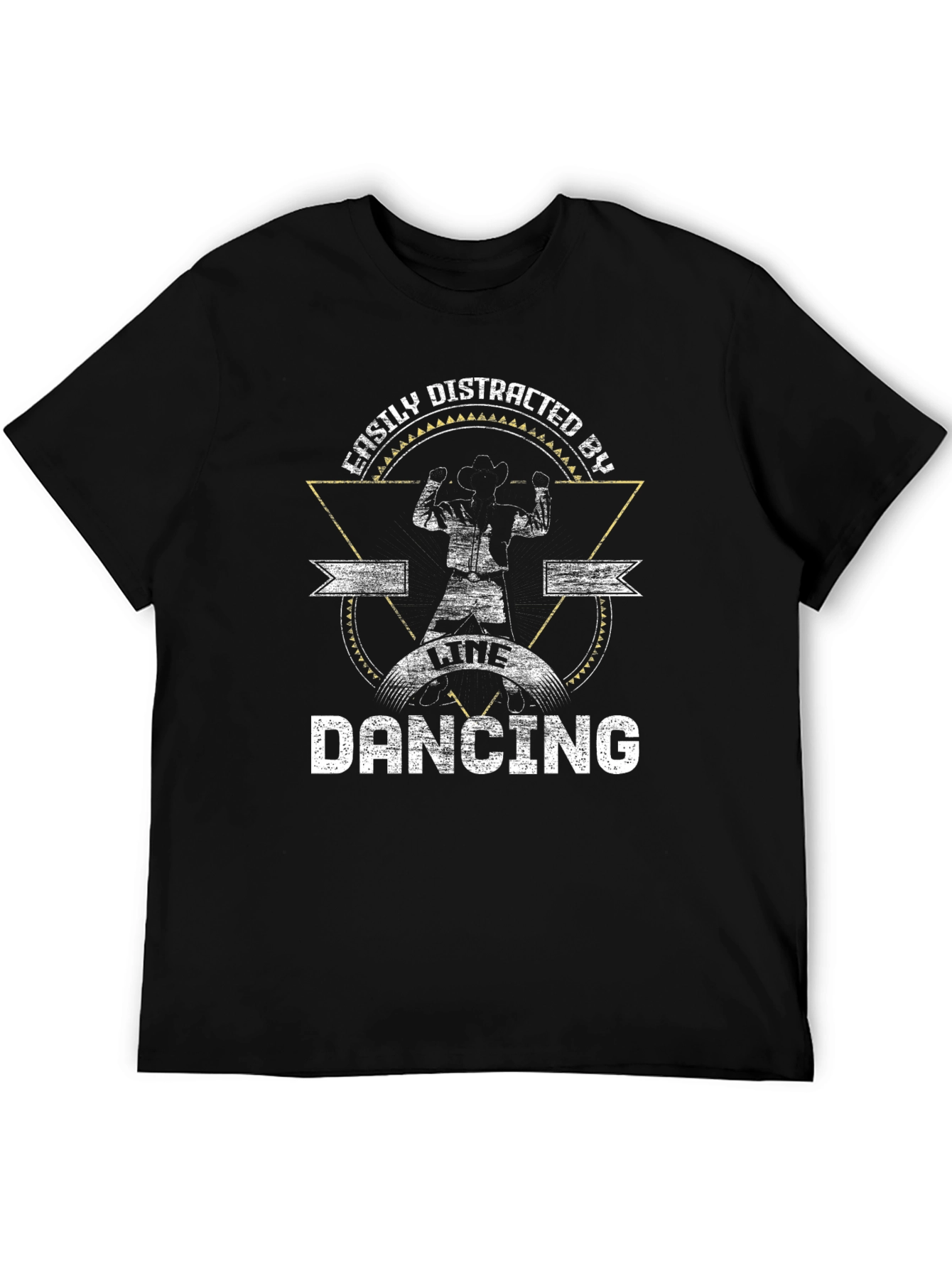 Black Easily Distracted By Line Dancing Graphic T-Shirt view 5