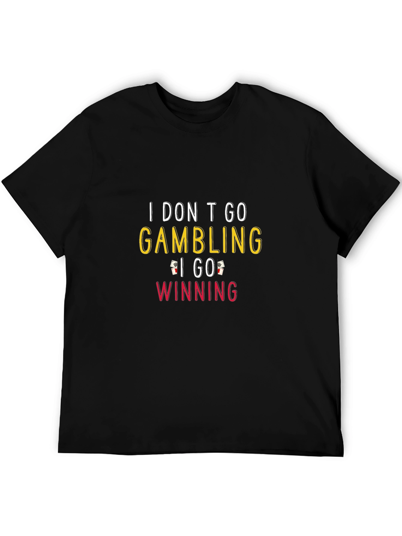 Black Gambling Winning Graphic T-Shirt - Black Cotton Tee view 5