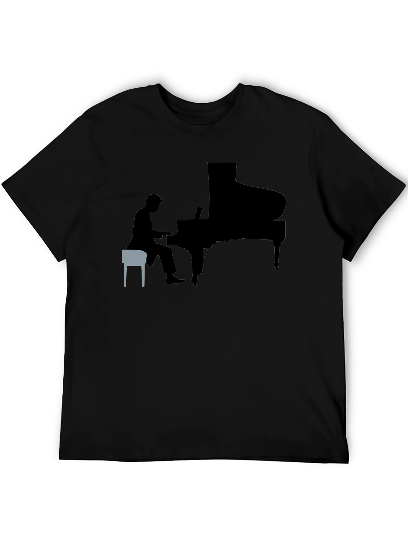 Black Piano Player Graphic Tee view 5
