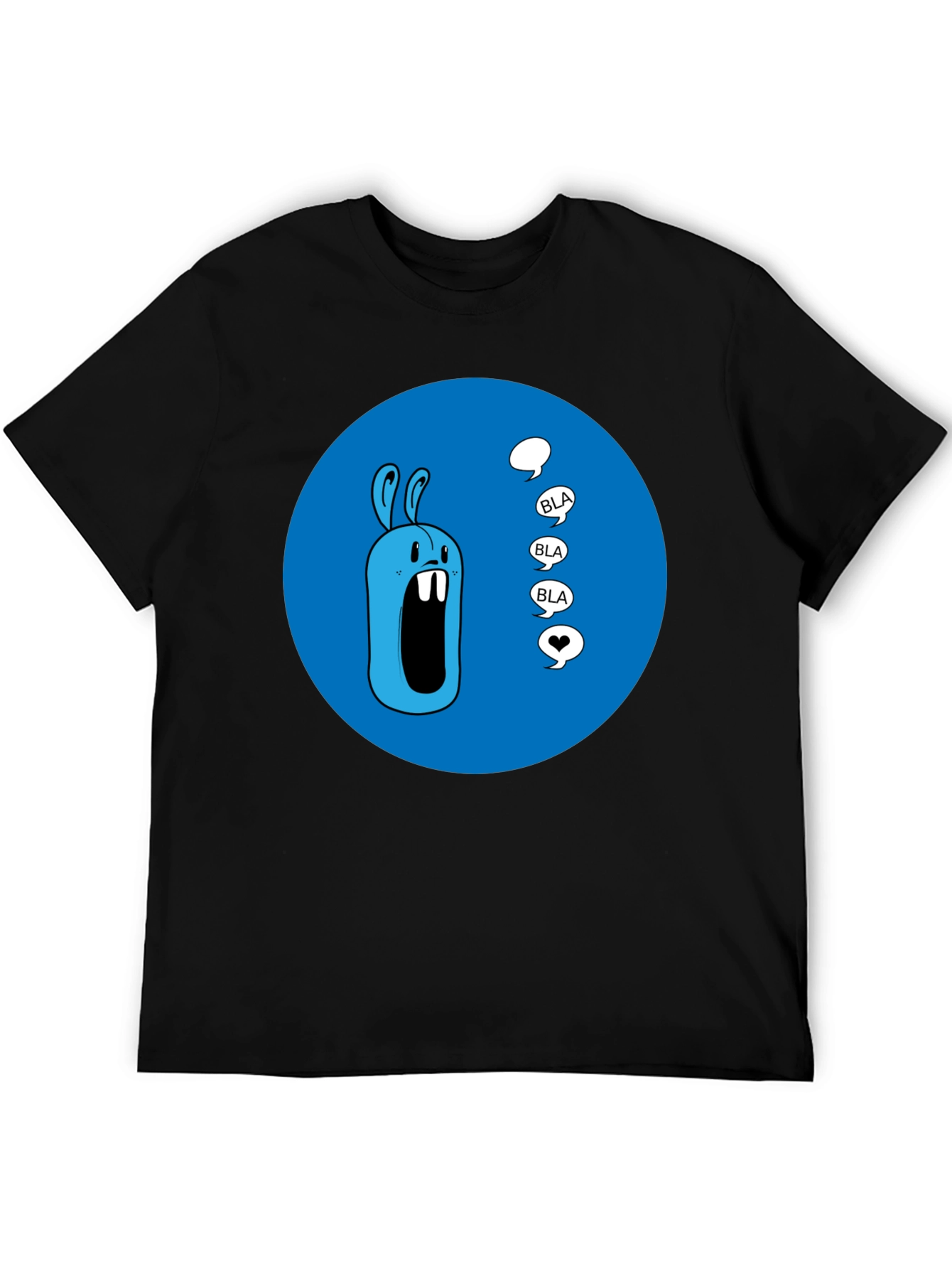 Black Blue Cartoon Rabbit T-Shirt view 5