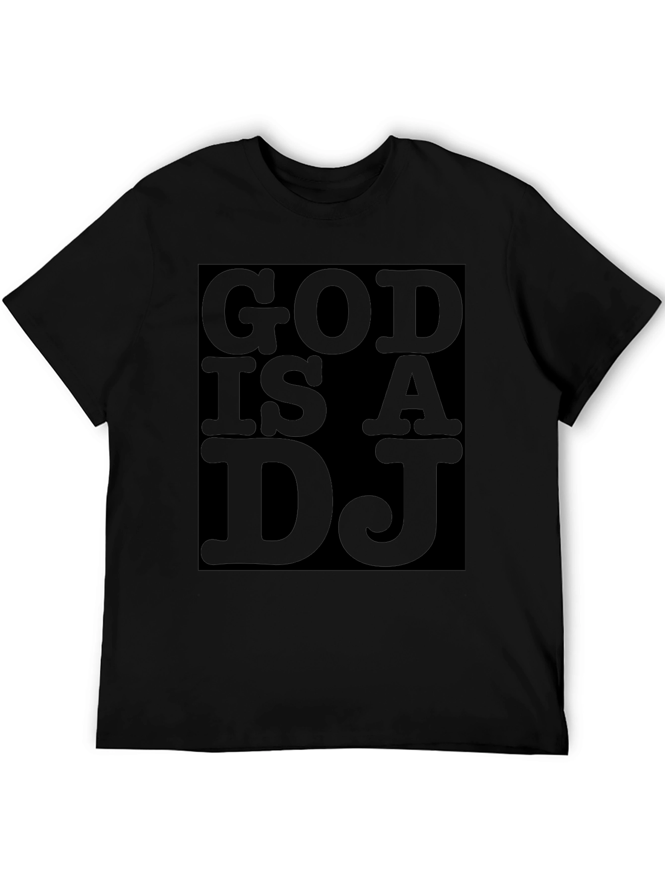 Black God is a DJ Graphic Print Black T-Shirt view 5