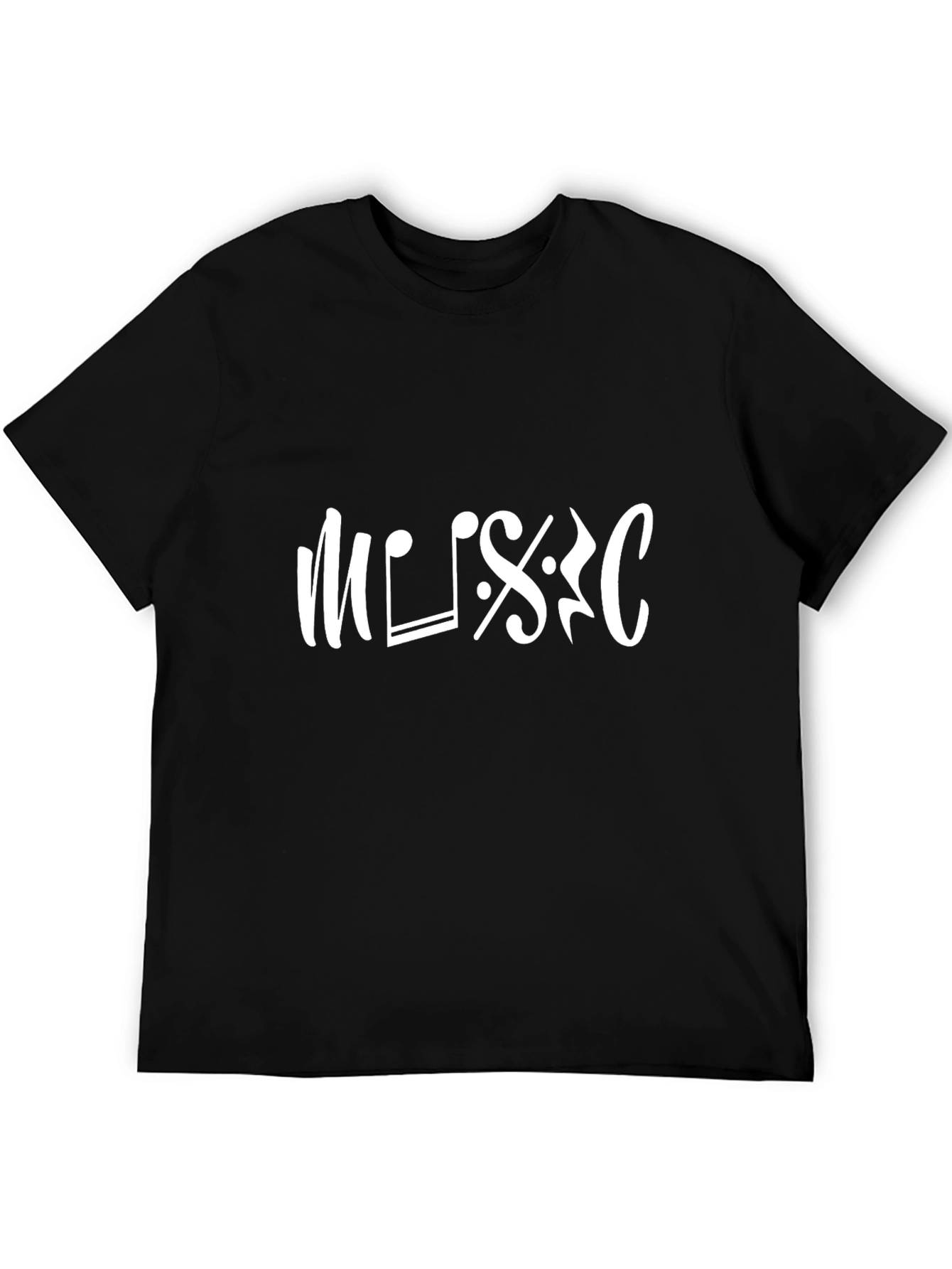 Black Music Note Graphic Tee - Stylish Black T-Shirt view 5