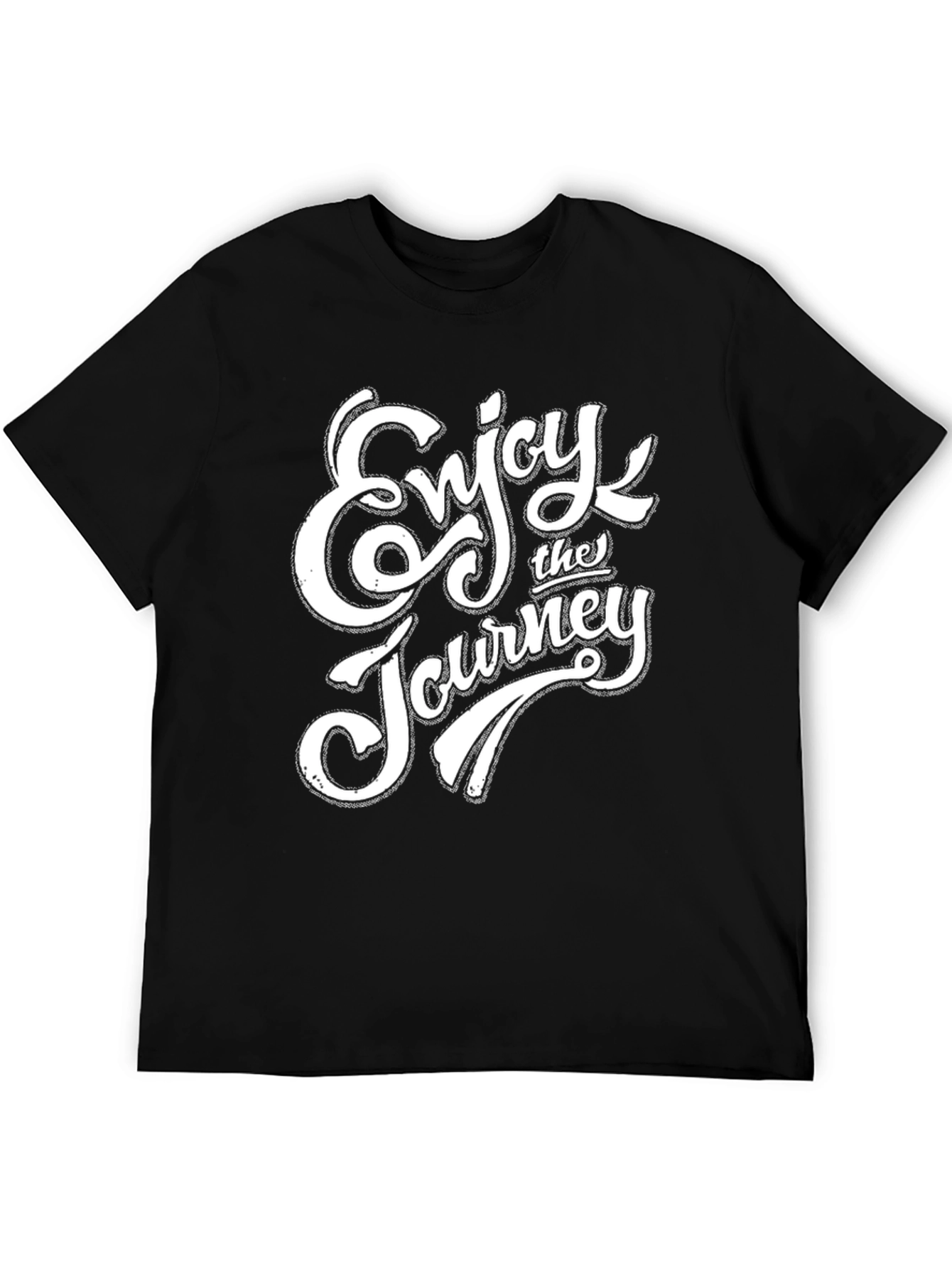 Black Enjoy the Journey Graphic Tee - Black Cotton Blend view 5
