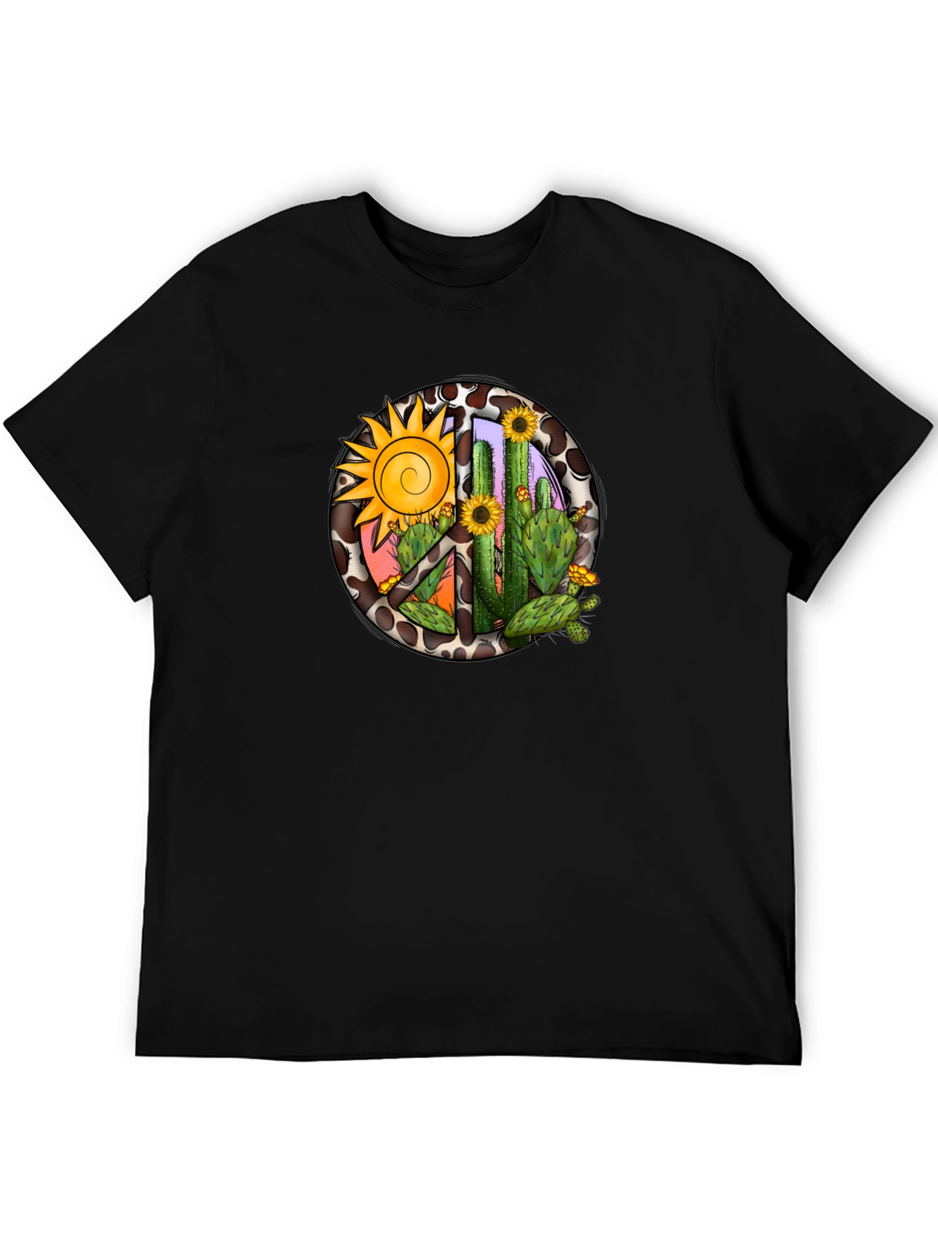 Black Cactus & Sun Graphic Tee view 5