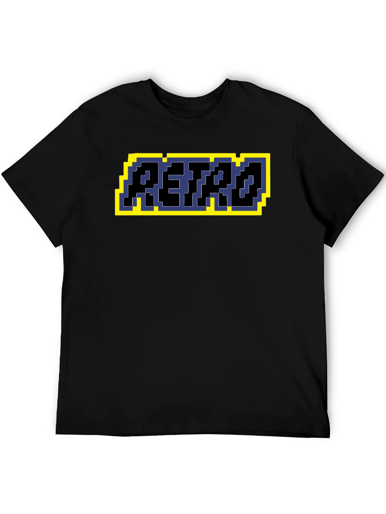 Black Retro Pixel Art T-Shirt - Black Graphic Tee view 5