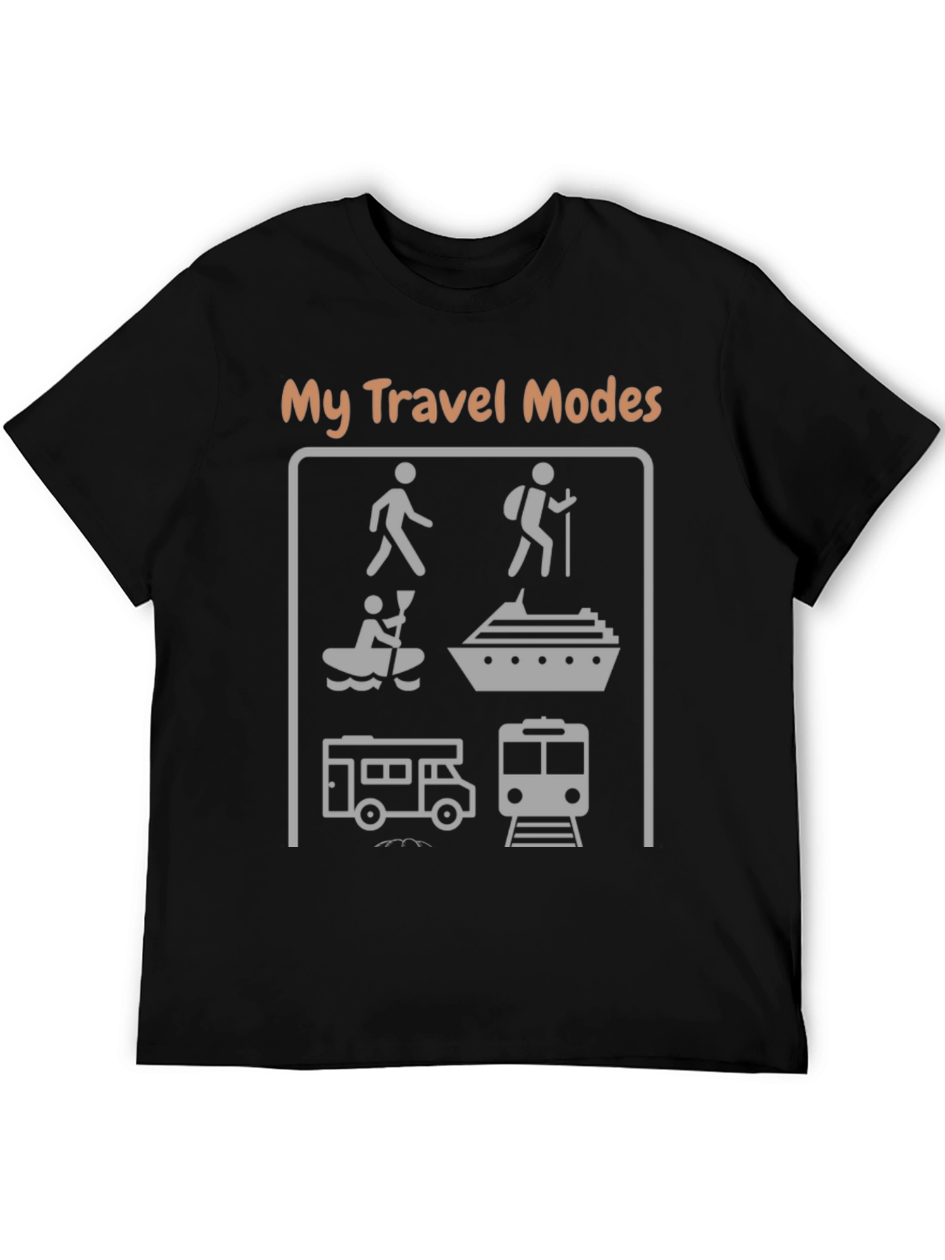 Black My Travel Modes Graphic T-Shirt view 5