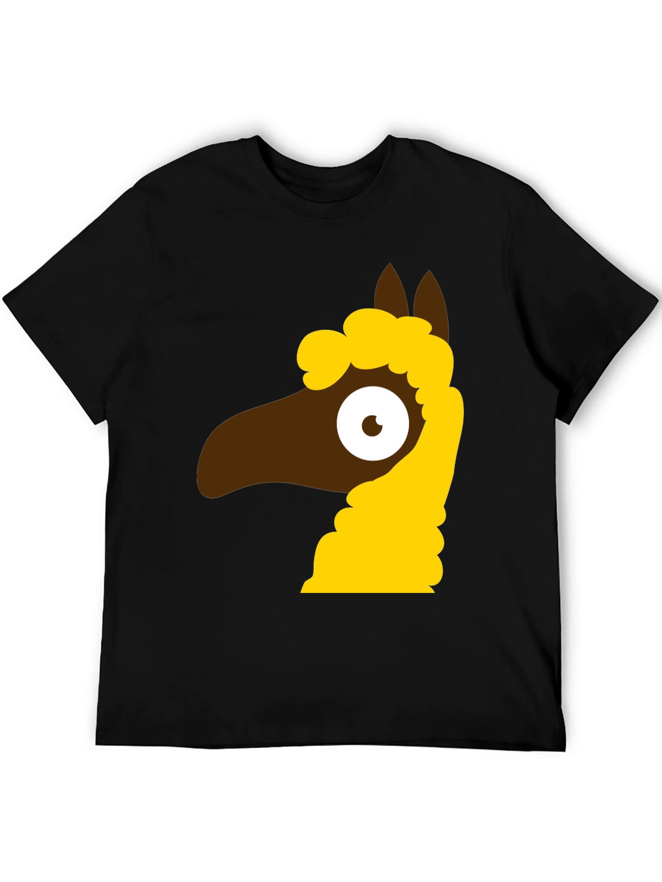 Black Cartoon Llama Graphic Tee - Black view 5
