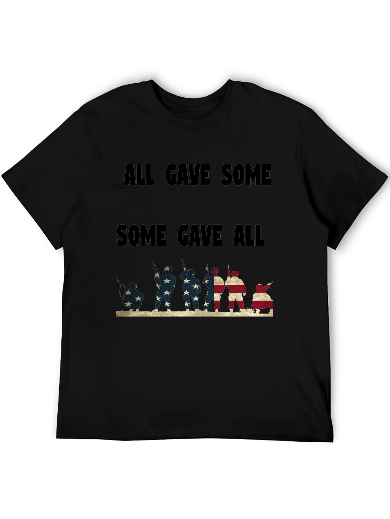 Black All Gave Some, Some Gave All Graphic Tee view 5