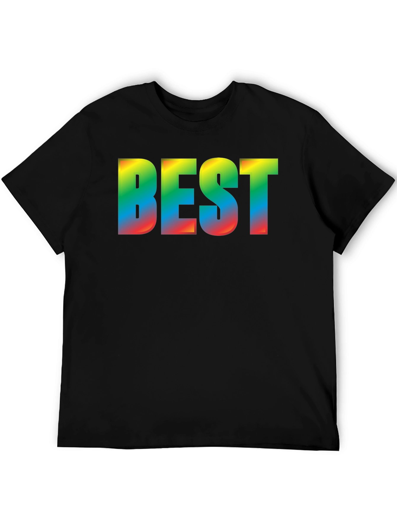Black Rainbow BEST Graphic Black T-Shirt view 5