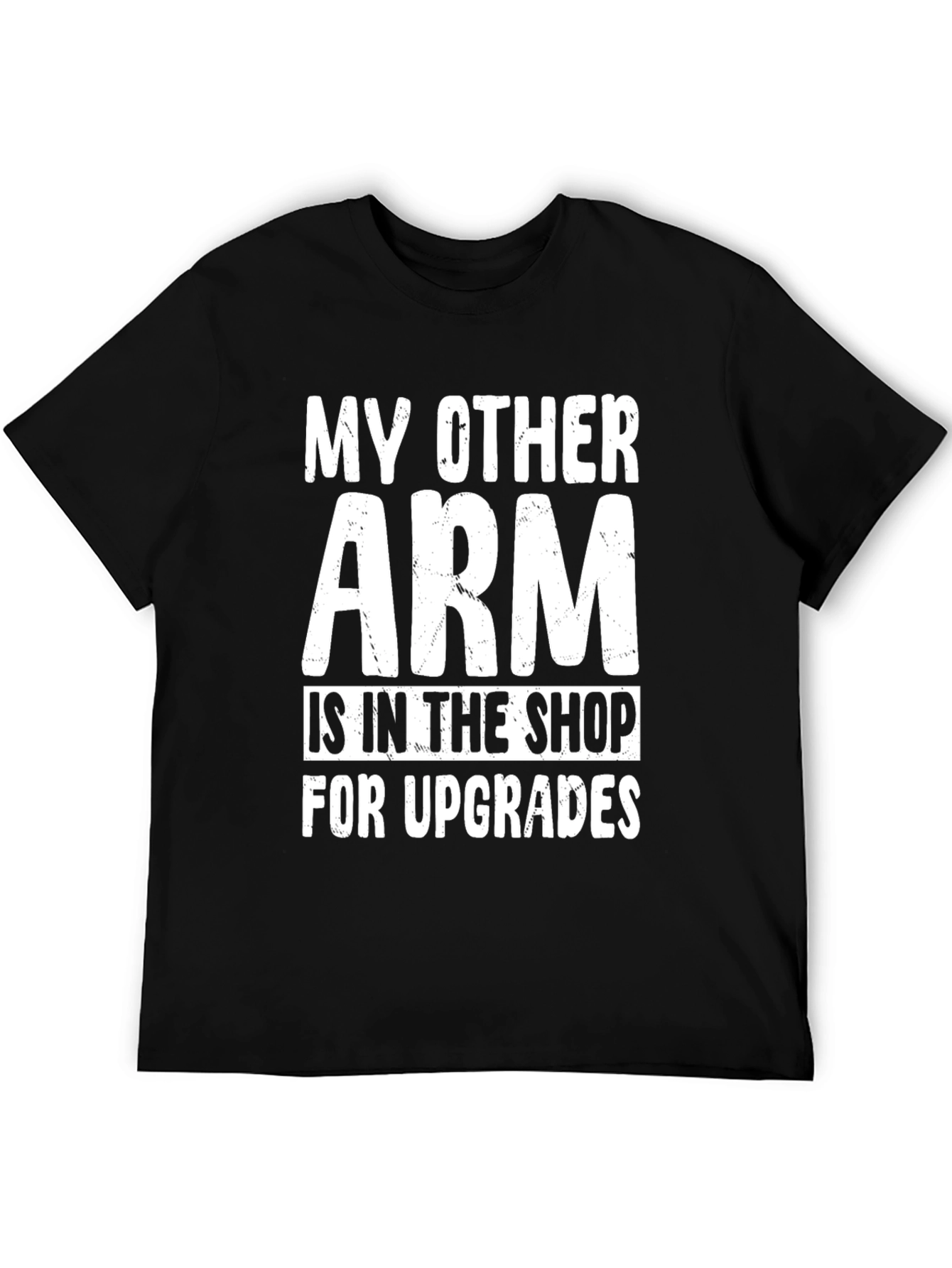 Black Funny "My Other Arm is in the Shop" Graphic Tee view 5