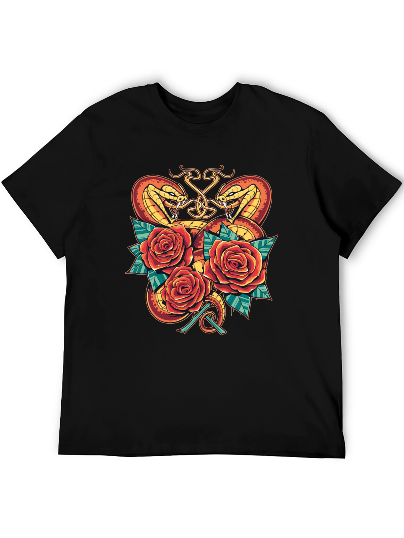 Black Snake & Roses Graphic T-Shirt - Bold Design view 5