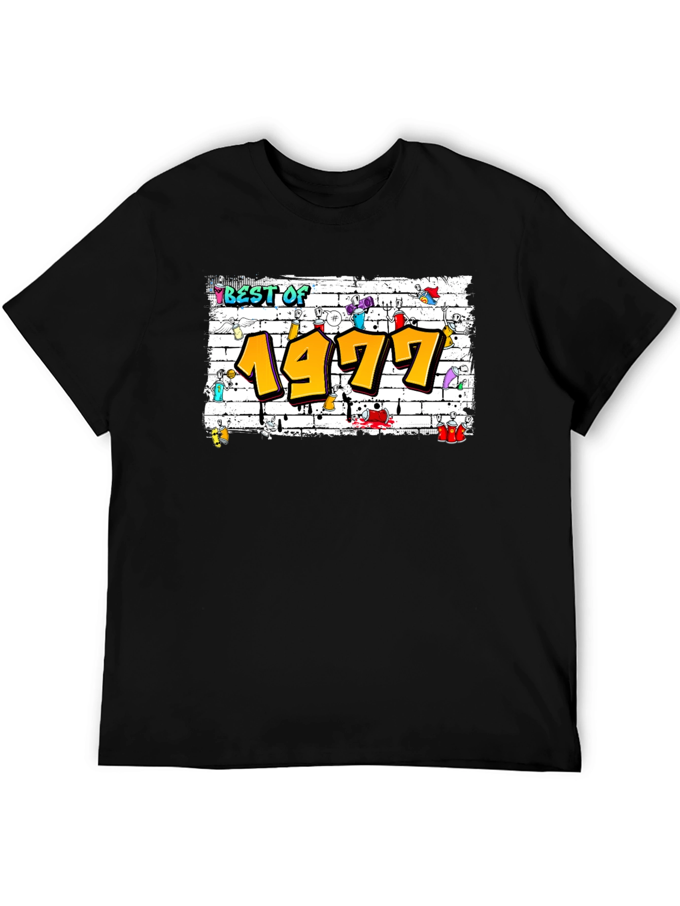Black Best of 1977 Graffiti T-Shirt view 5