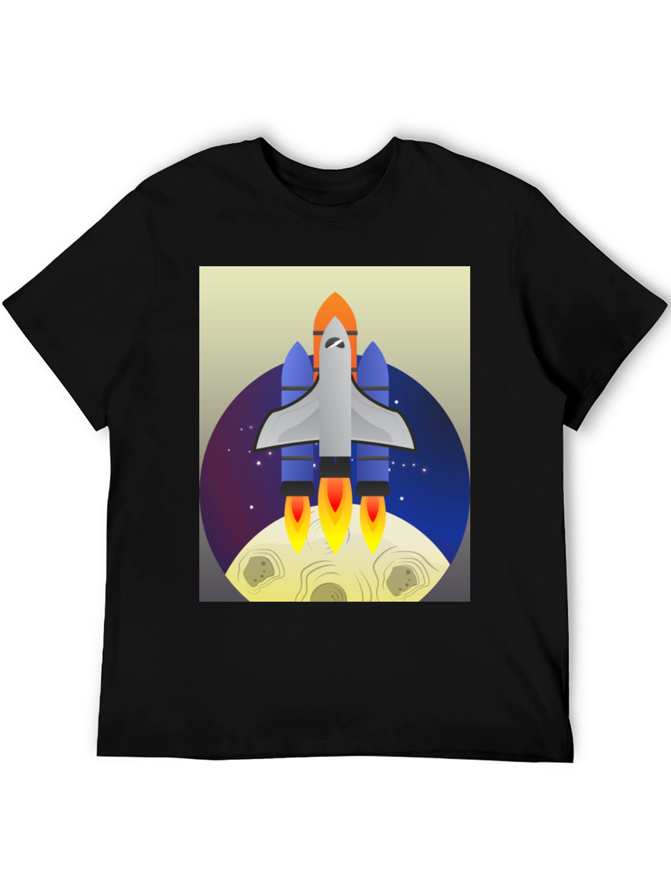 Black Rocket Launch Graphic Tee - Space Adventure Shirt view 5
