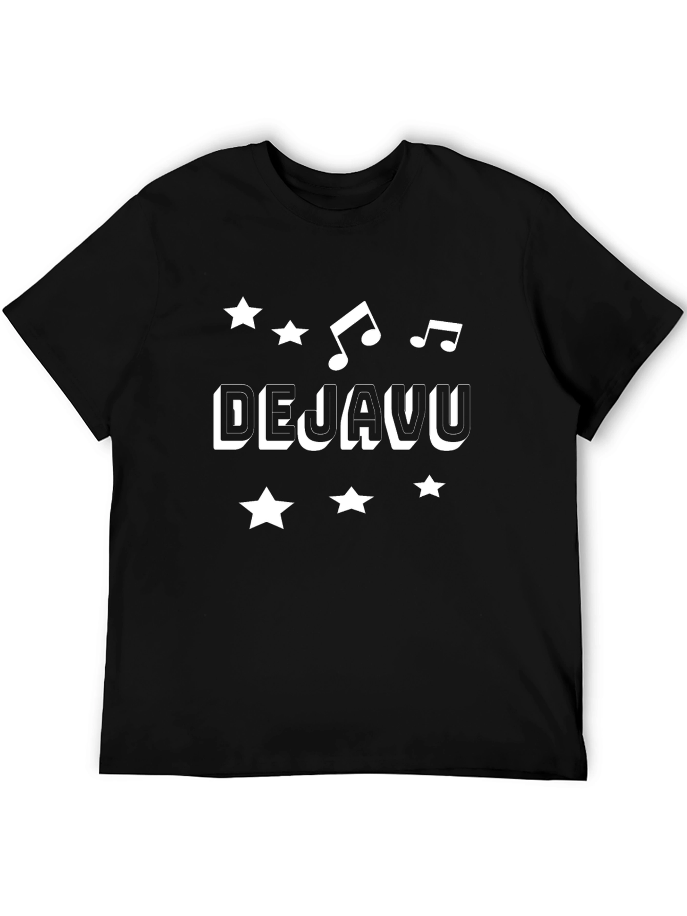 Black Deja Vu Music Graphic Black T-Shirt view 5