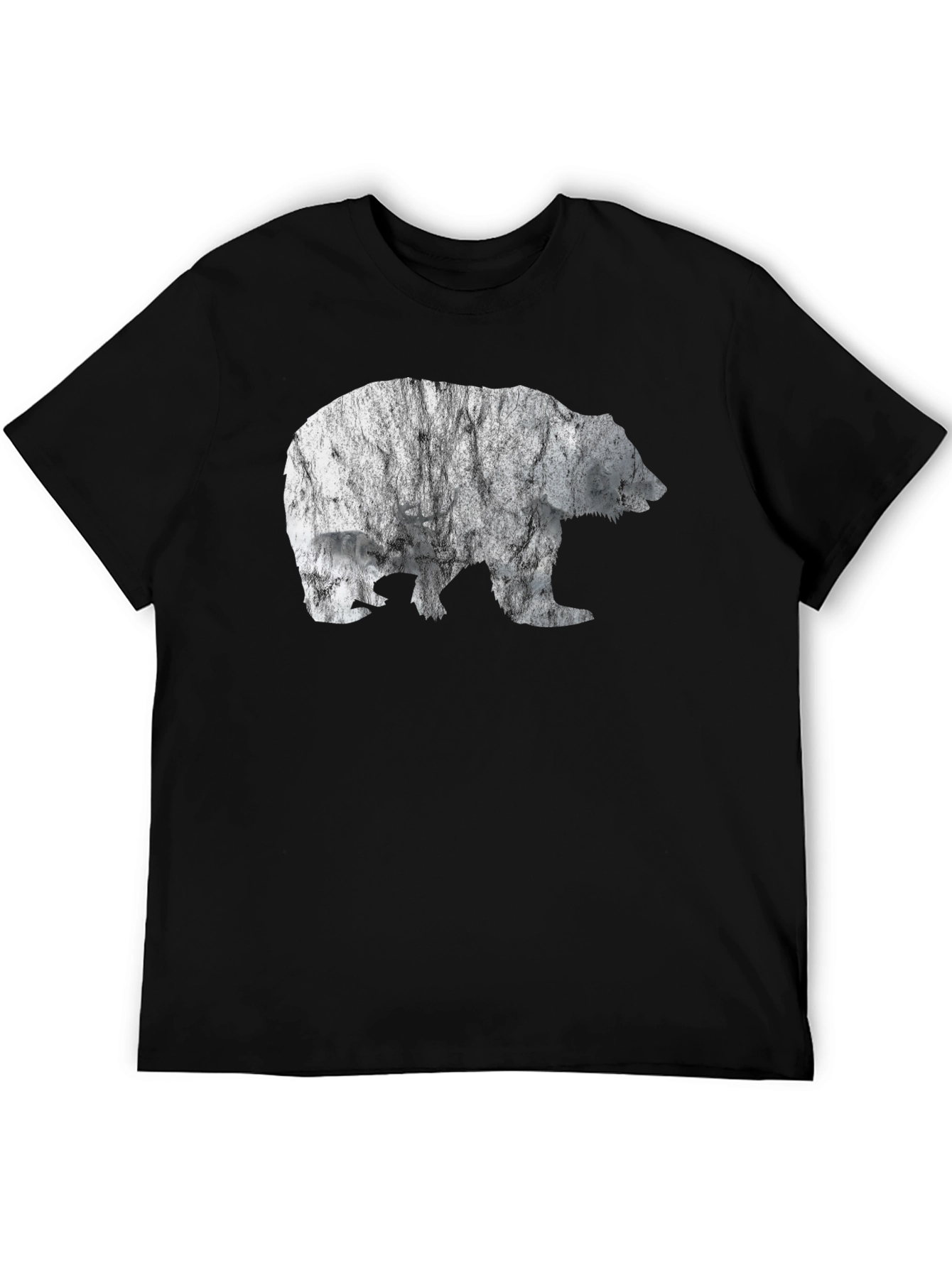 Black Bear Silhouette Black T-Shirt view 5