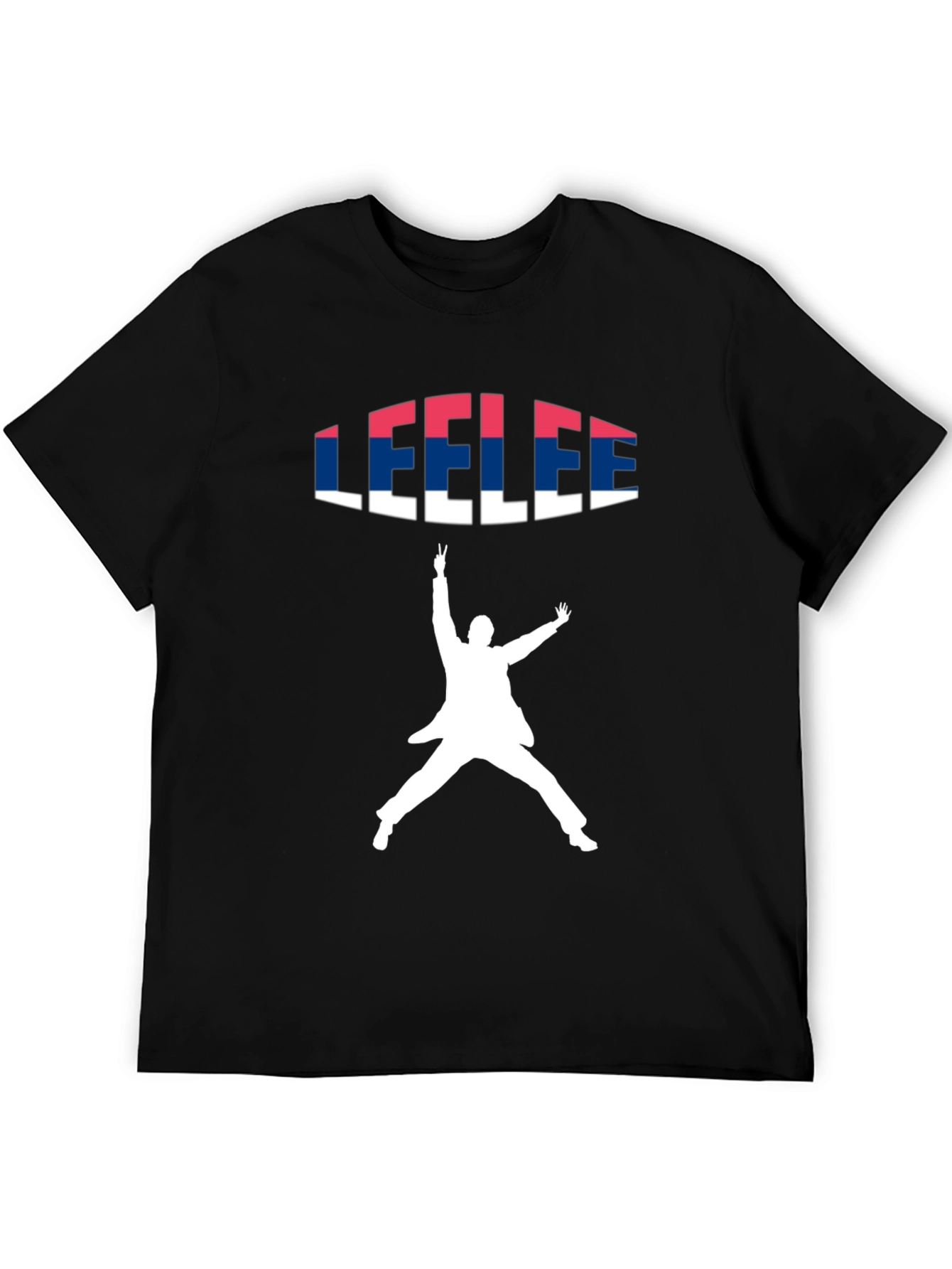 Black Leelee Black Graphic Tee - Jump Silhouette Print view 5