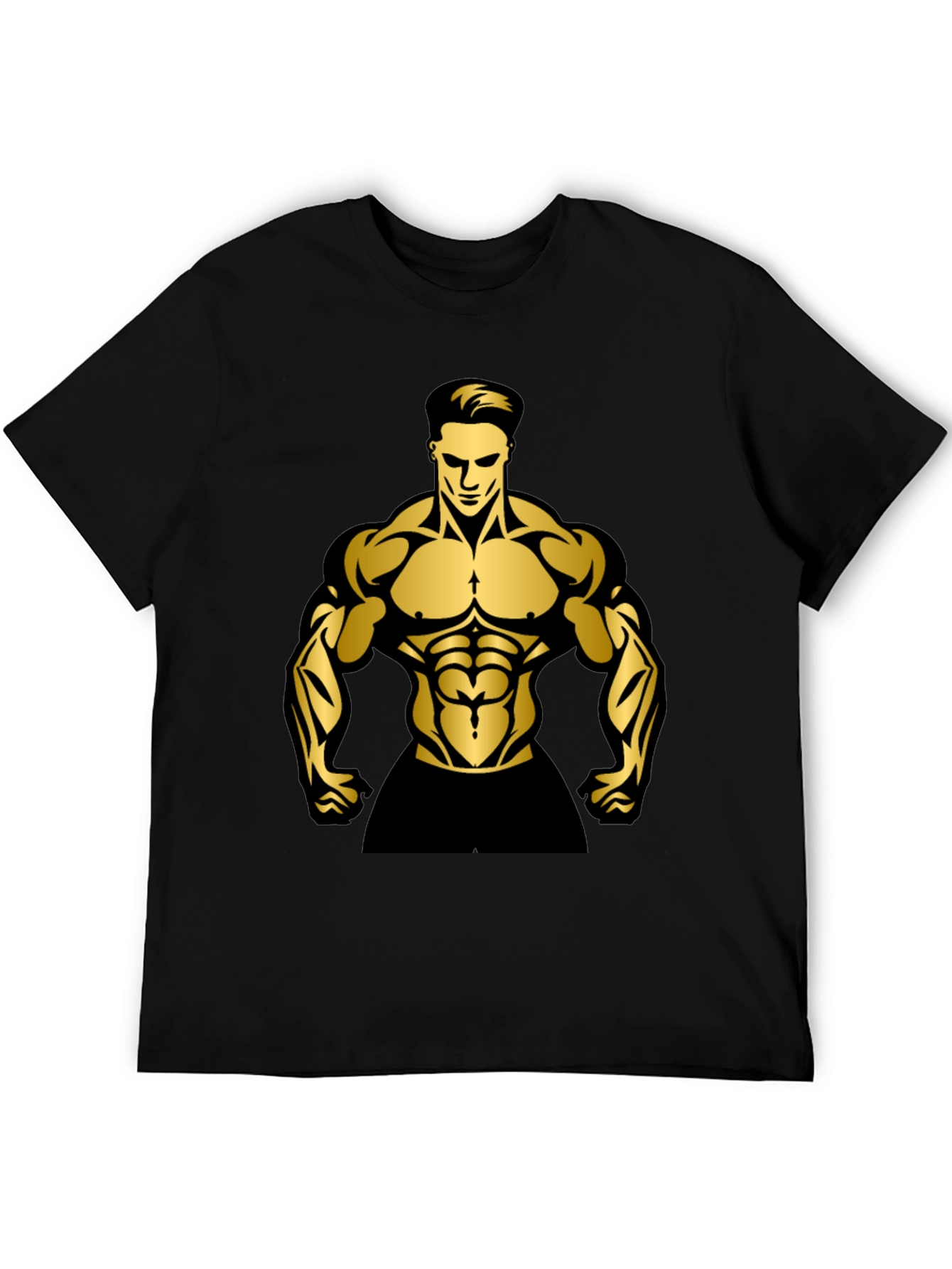 Black Muscle Man Graphic T-Shirt | Gym Wear view 5