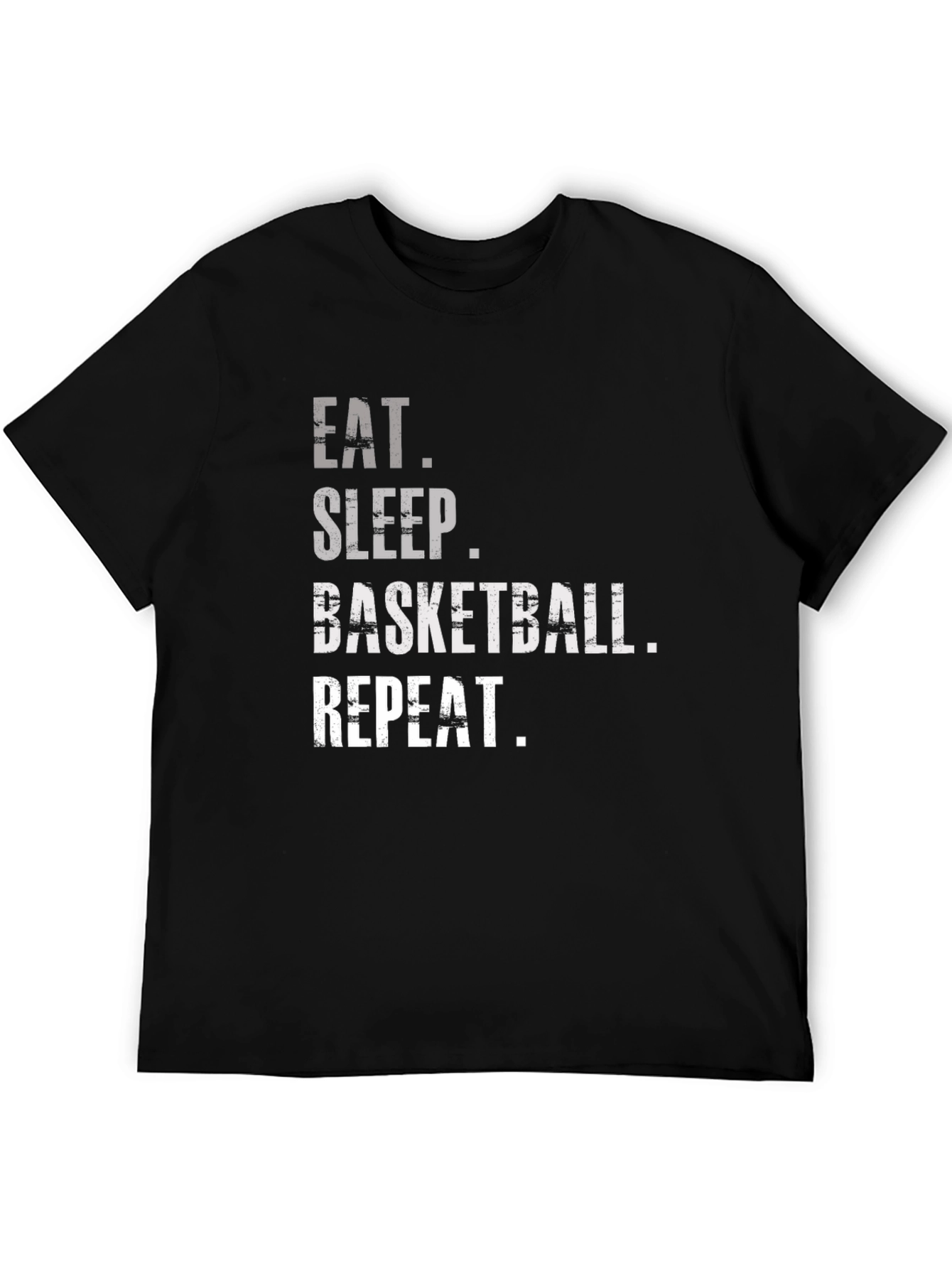 Black Eat Sleep Basketball Repeat Graphic Tee view 5