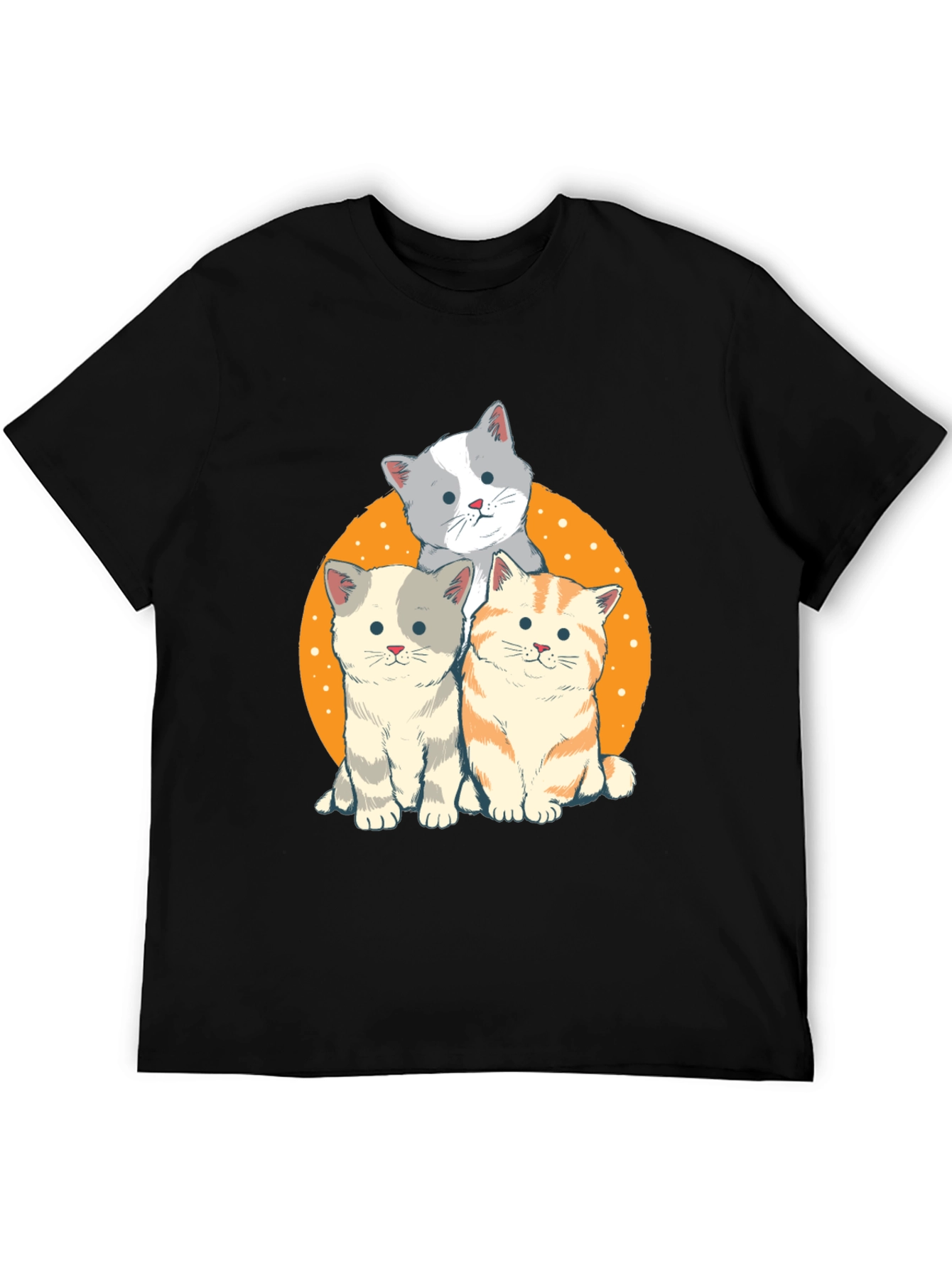 Black Cute Cats Graphic T-Shirt view 5