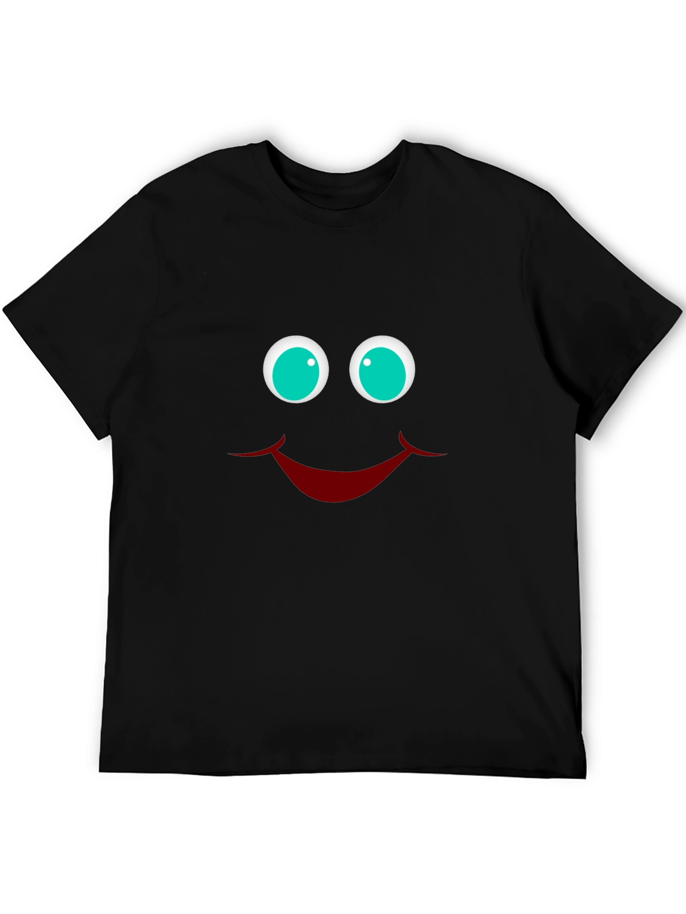 Black Smiley Face Graphic T-Shirt - Funny Casual Tee view 5