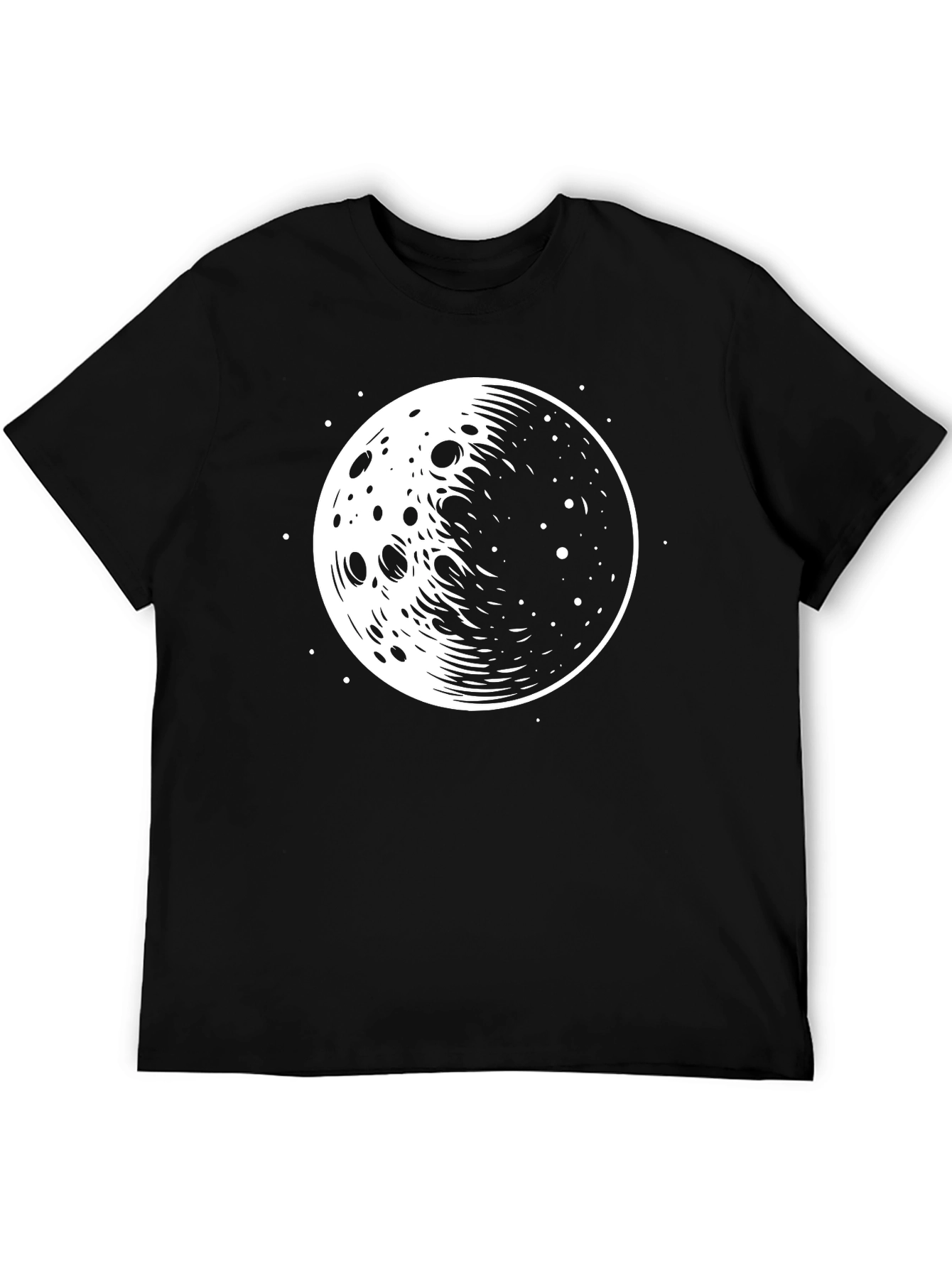 Black Lunar Graphic T-Shirt - Black Cotton Tee view 5