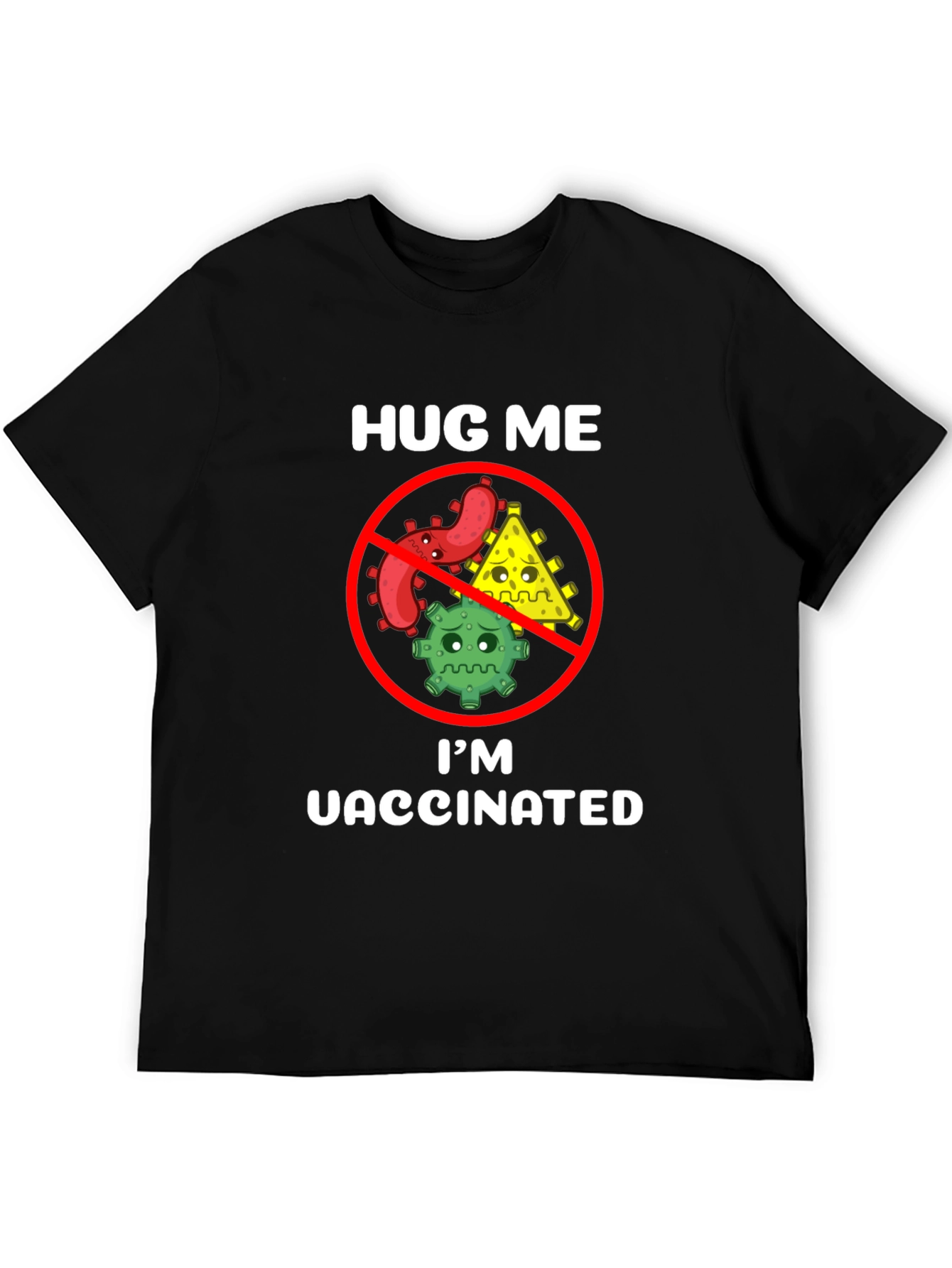 Black Hug Me I'm Vaccinated T-Shirt Funny Slogan view 5