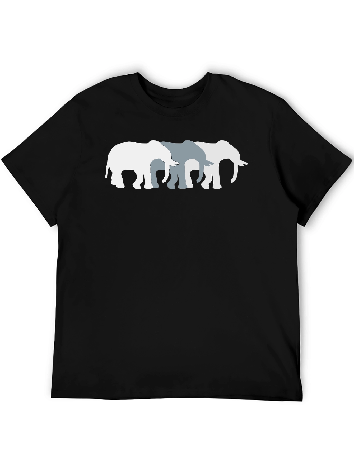 Black Elephant Trio Graphic Tee - Unisex Cotton T-Shirt view 5