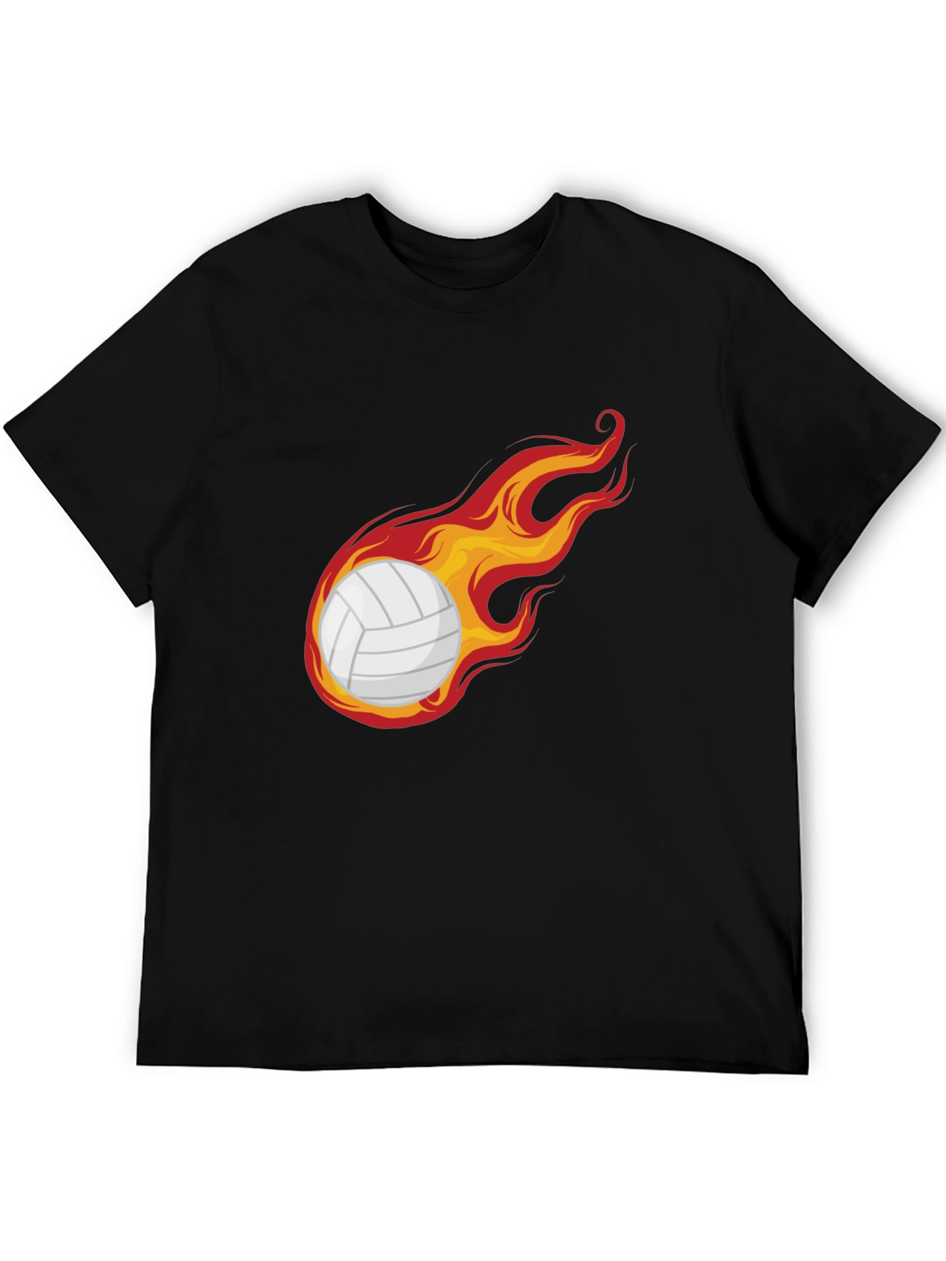 Black Flaming Volleyball Graphic Tee - Unique Design view 5
