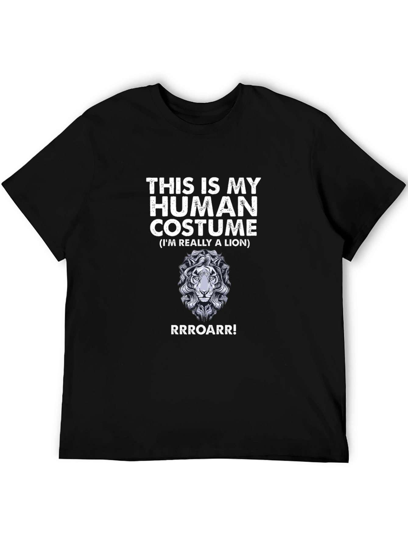 Black Human Costume Lion Graphic T-Shirt view 5
