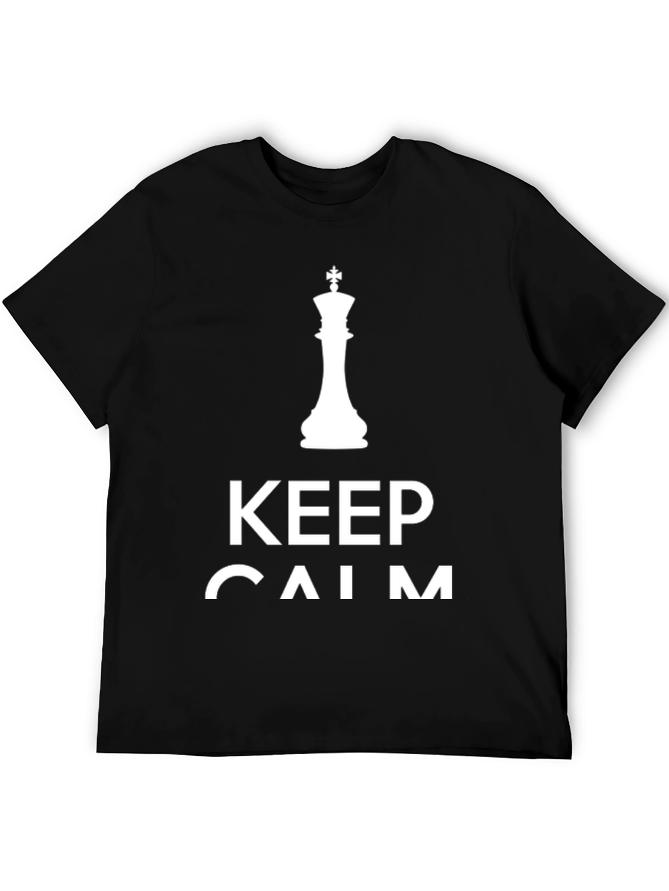 Black Keep Calm Chess King T-Shirt view 5