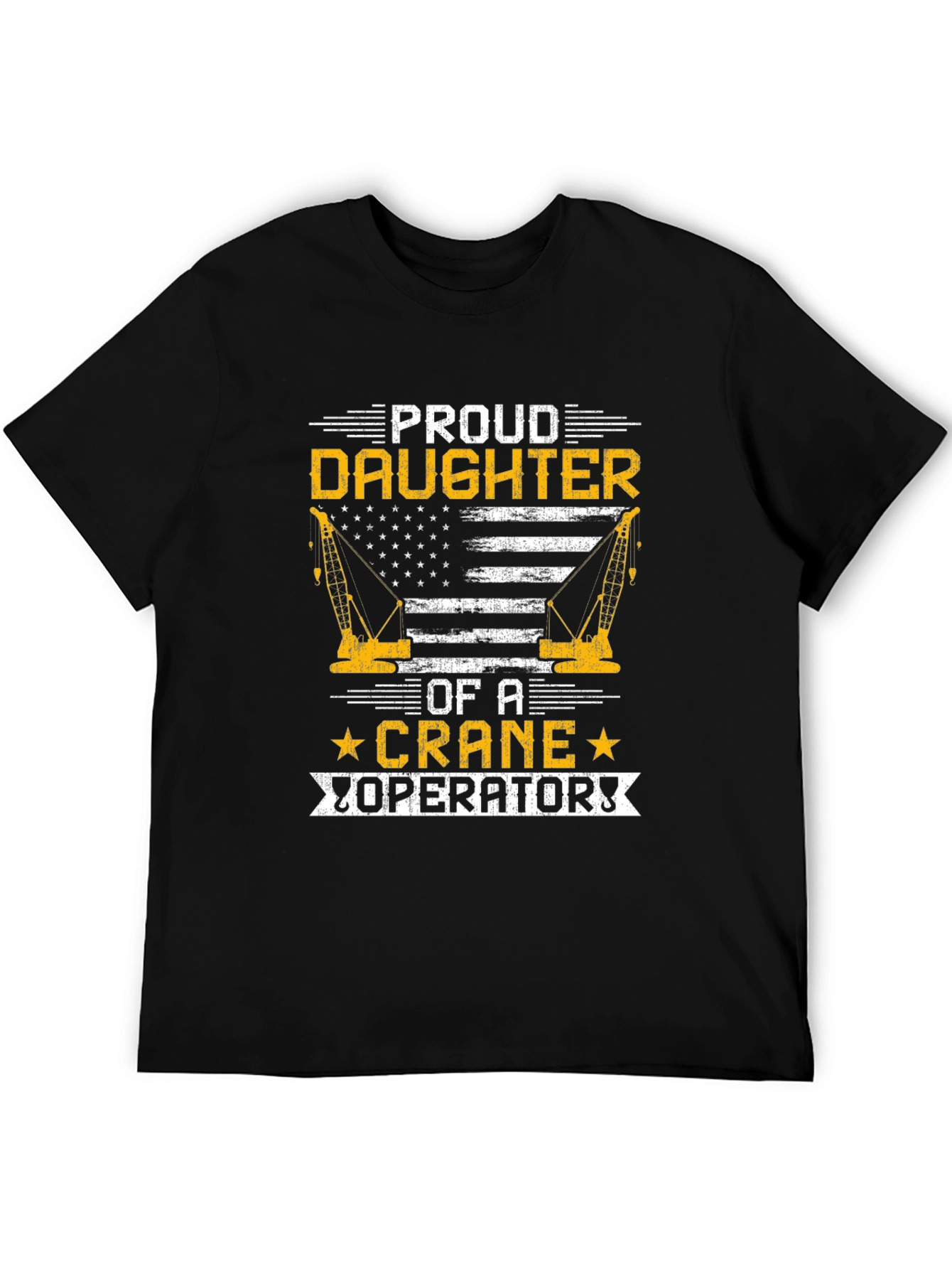 Black Proud Daughter Crane Operator T-Shirt view 5