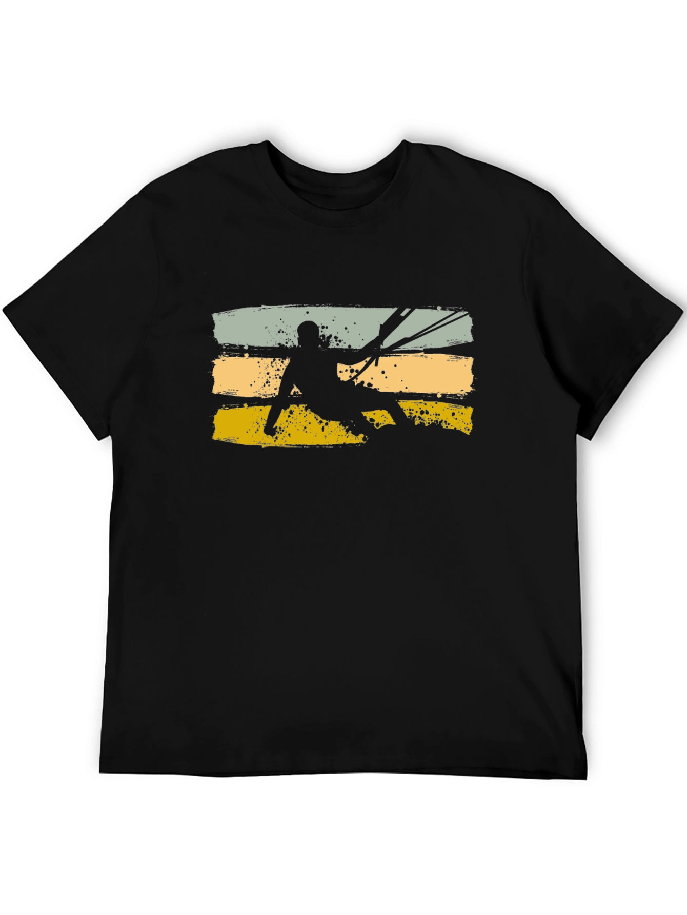 Black Kitesurfing Silhouette Graphic Tee view 5