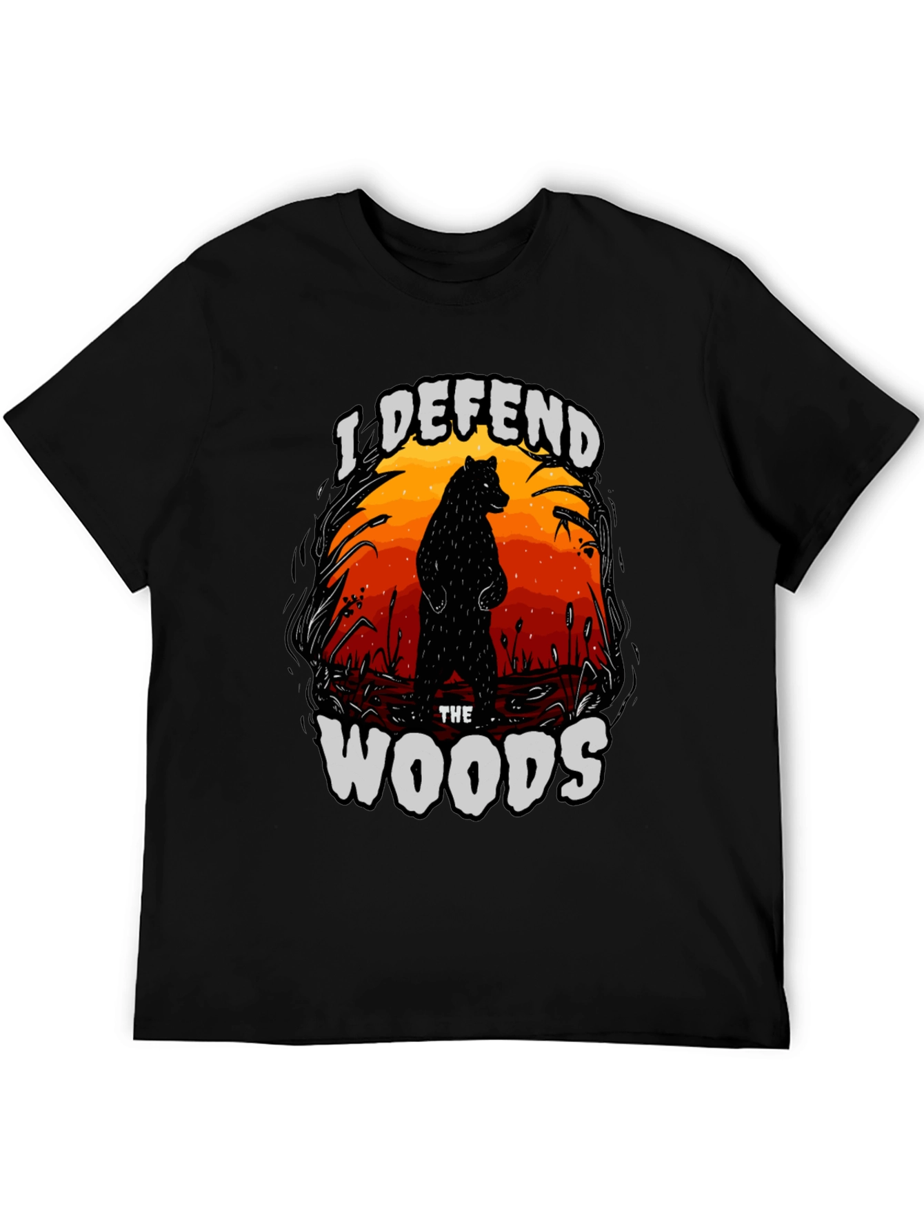 Black I Defend The Woods Graphic Tee - Black view 5