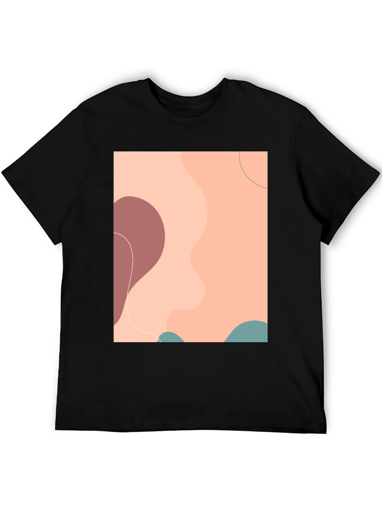 Black Abstract Graphic Print Men's Black T-Shirt view 5