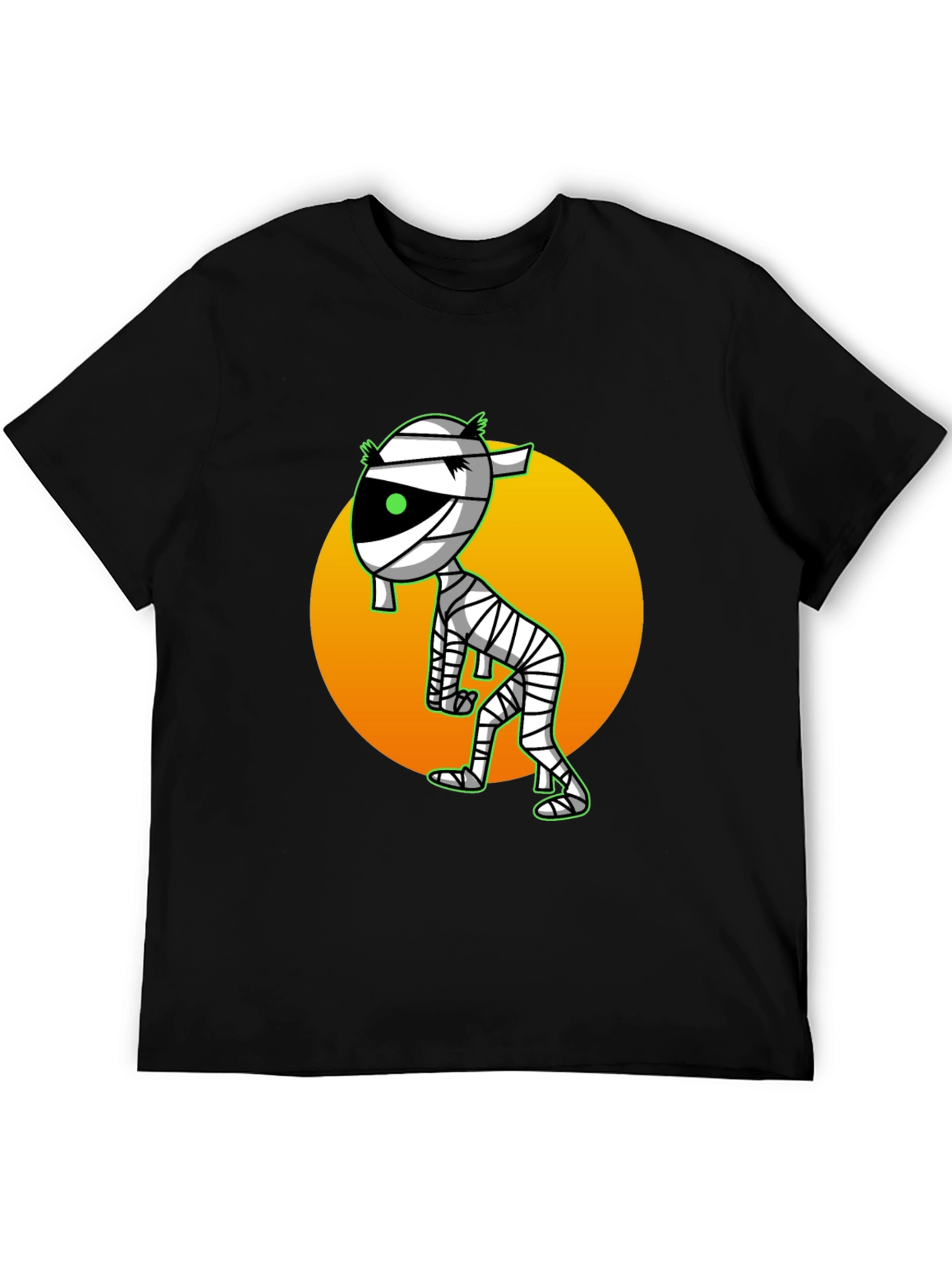 Black Mummy Cartoon T-Shirt - Spooky Fun view 5