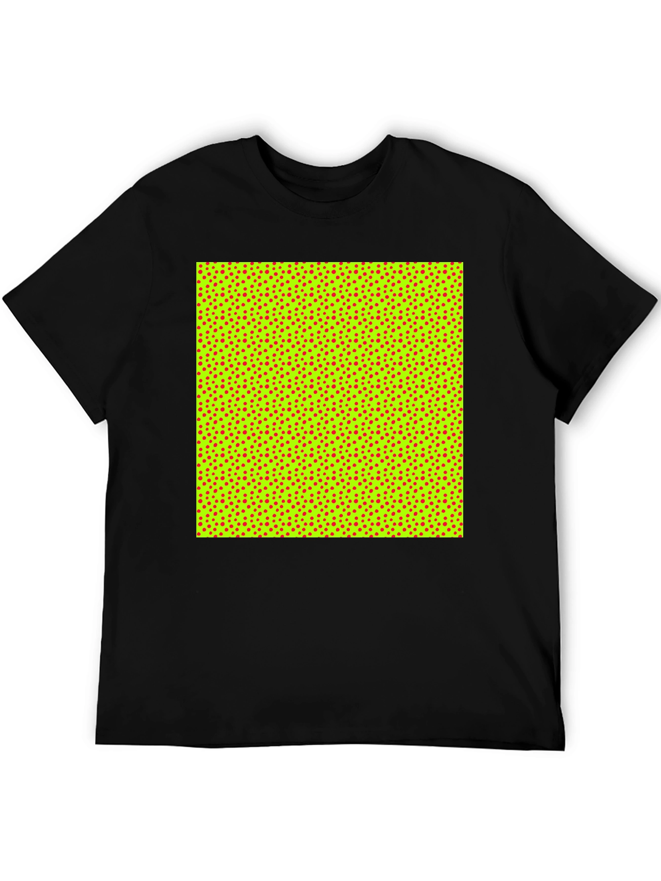 Black Patterned Crew Neck T-Shirt view 5