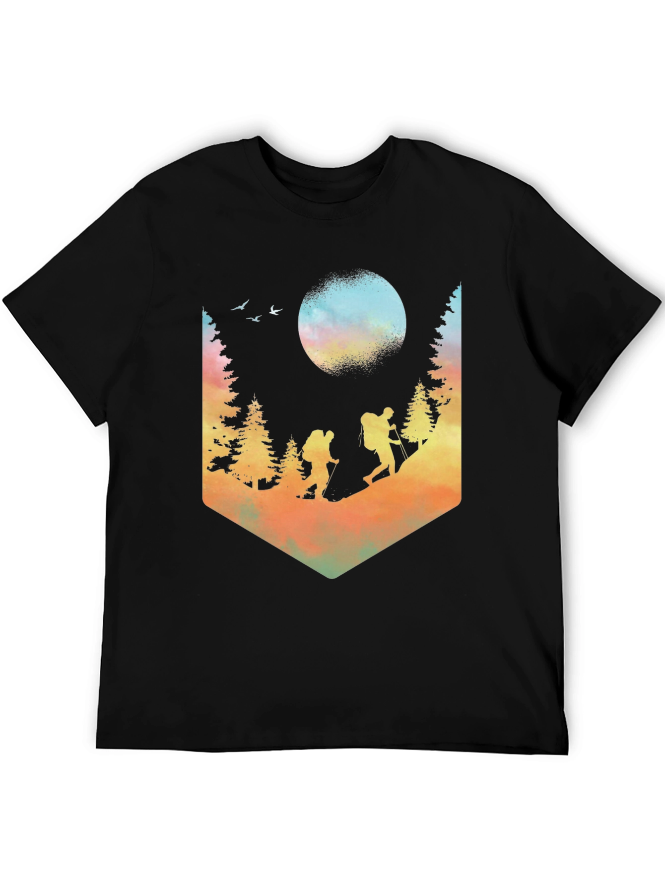 Black Hiking Adventure Graphic T-Shirt - Nature Design Tee view 5