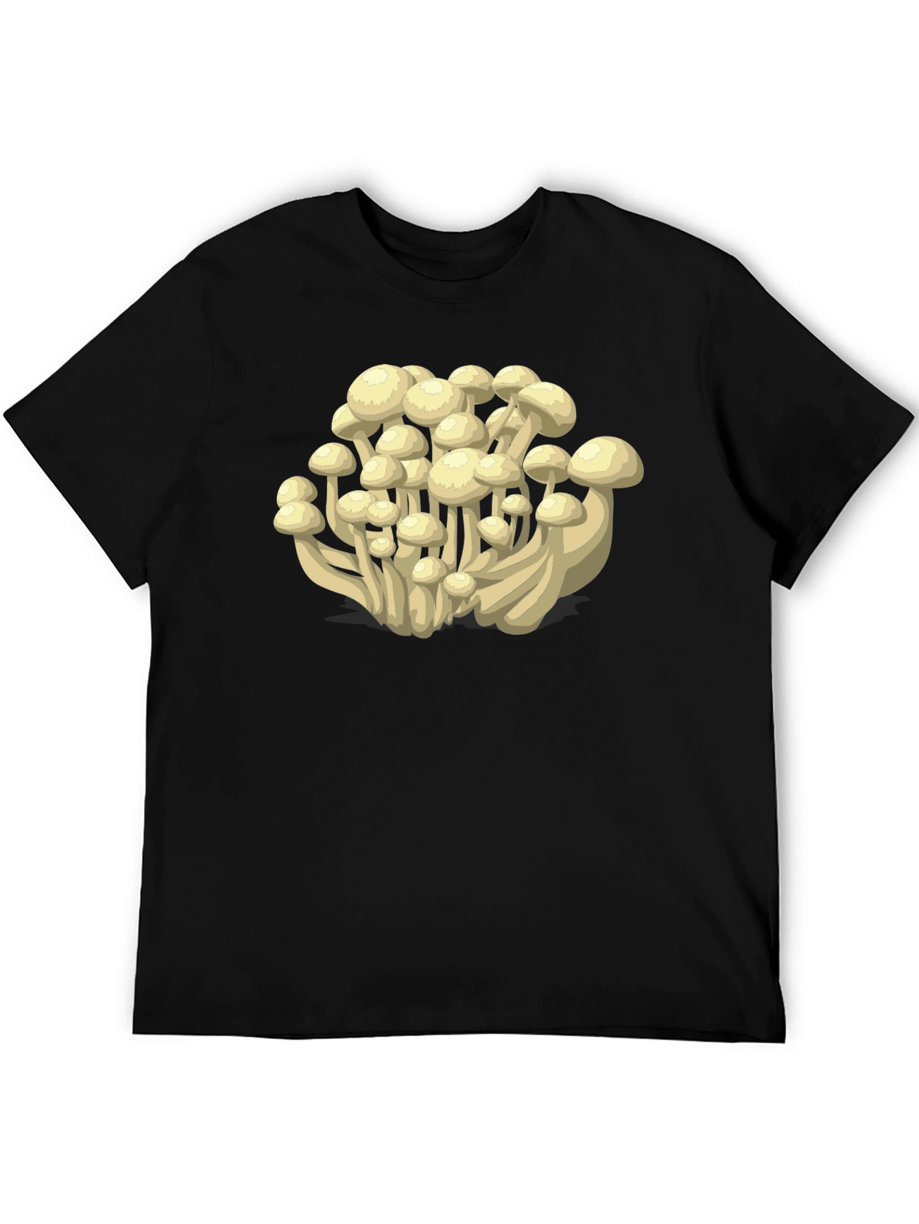 Black Mushroom Print T-Shirt - Funky Fungi Fashion view 5