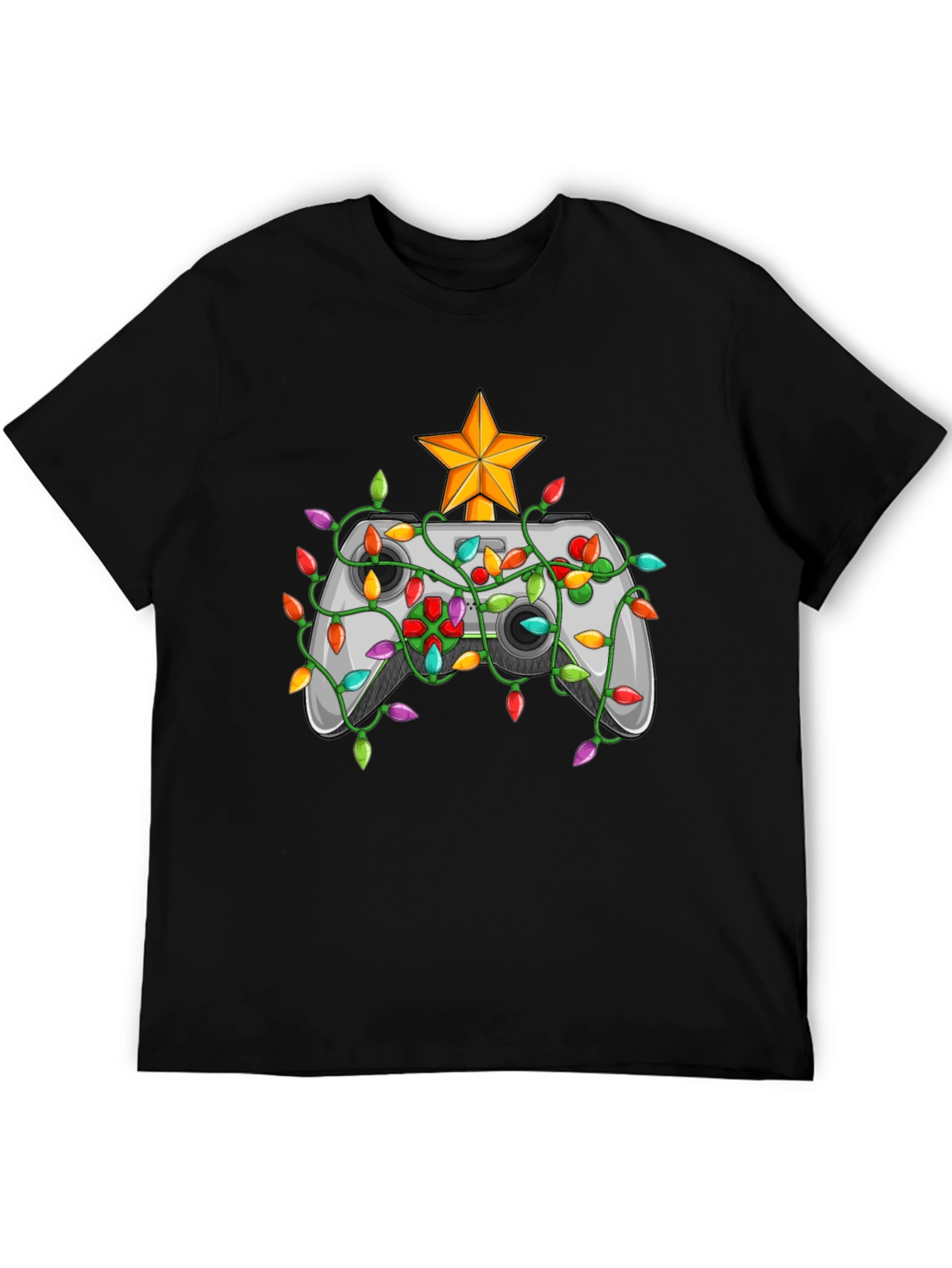 Black Gamer Christmas T-Shirt - Holiday Gaming Tee view 5