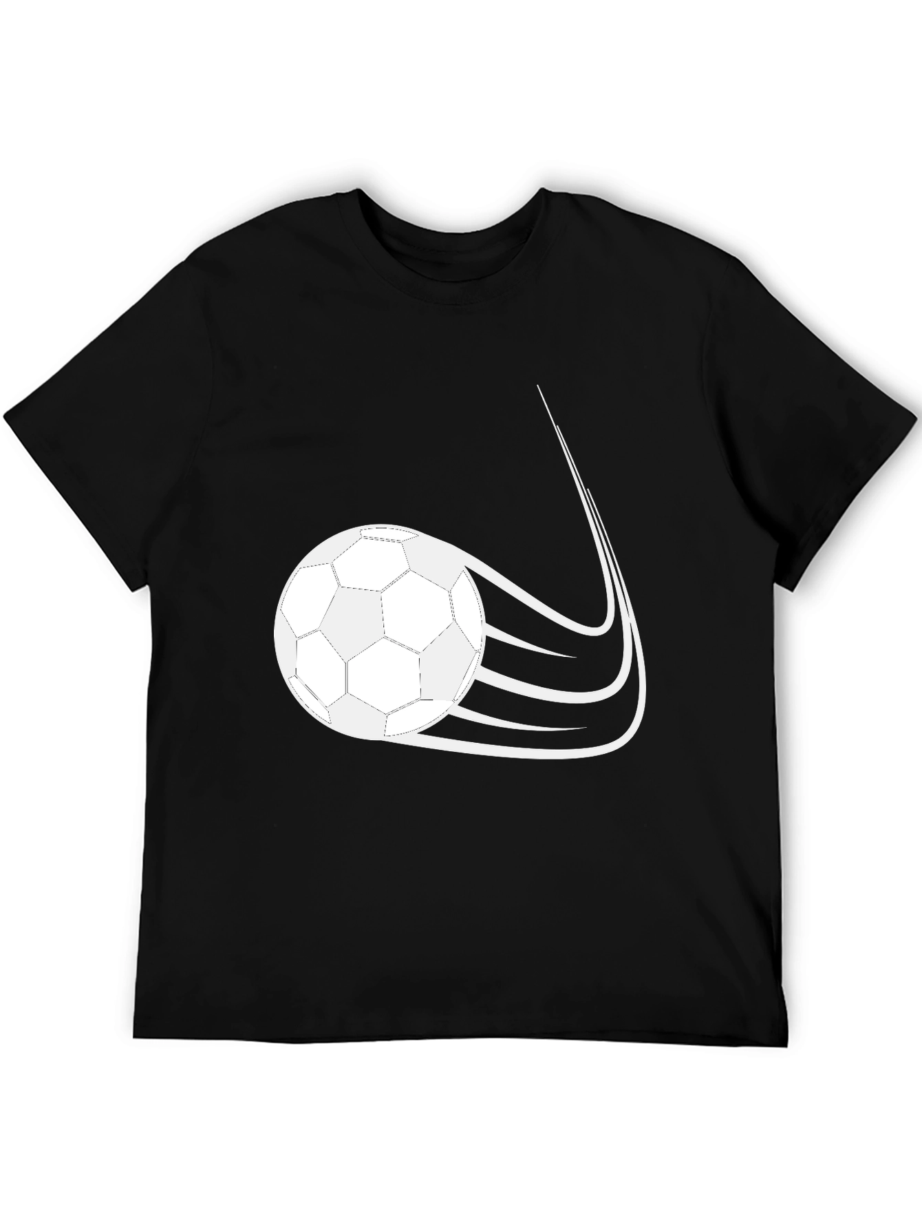 Soccer Ball Graphic Black T-Shirt - 5