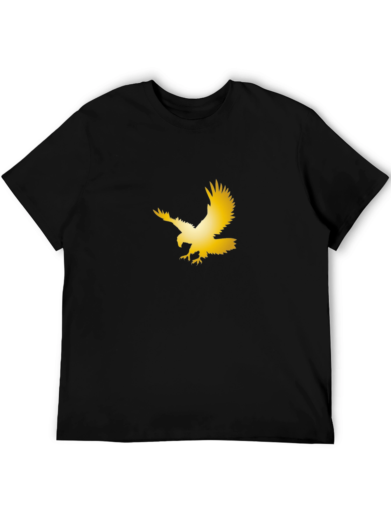 Black Golden Eagle Graphic Black T-Shirt view 5