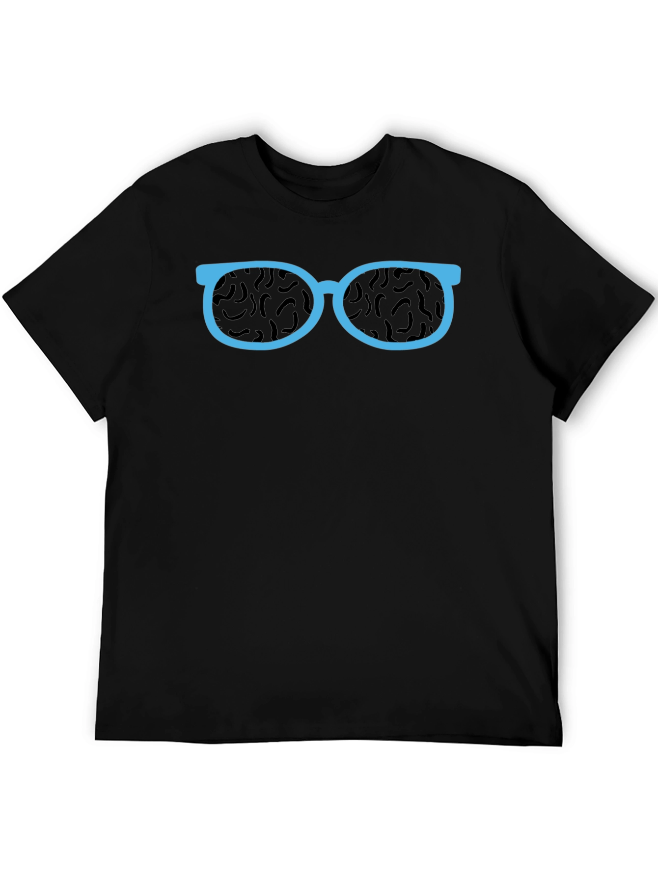 Black Funny Glasses Graphic Tee - Black Crewneck T-Shirt view 5