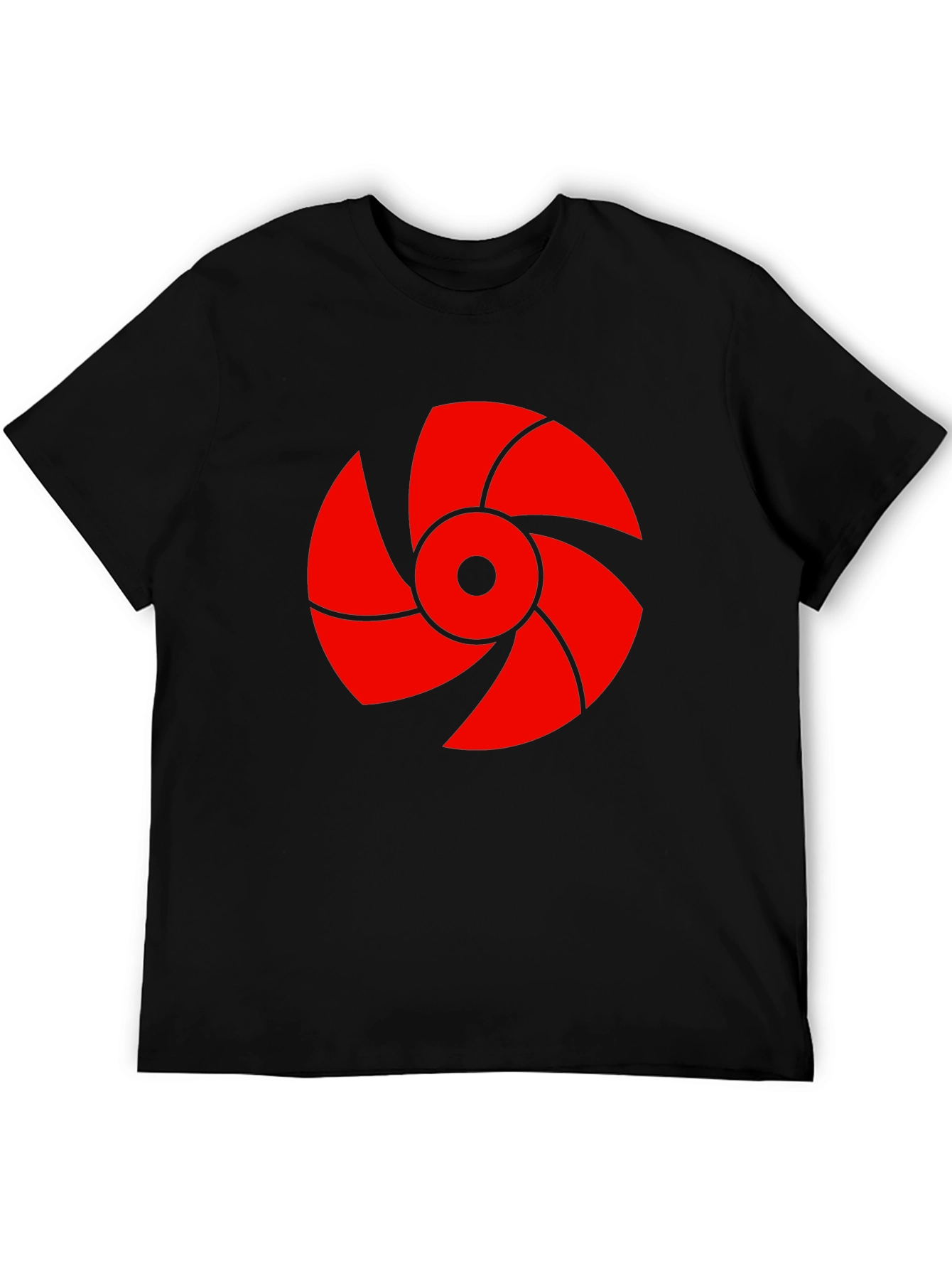 Black Red Fan Graphic Black T-Shirt view 5