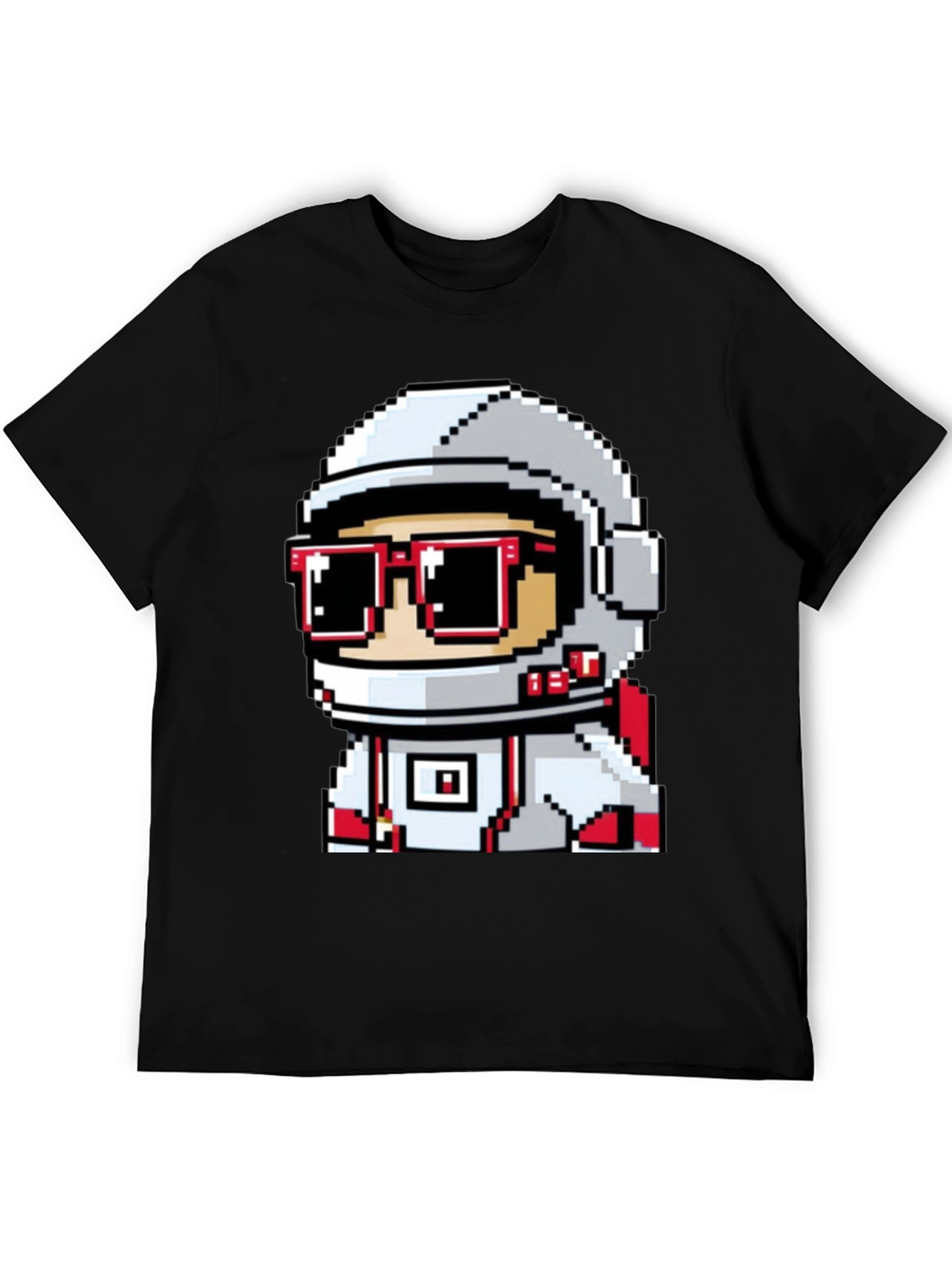Black Pixel Astronaut Graphic T-Shirt - Cool Space Design view 5