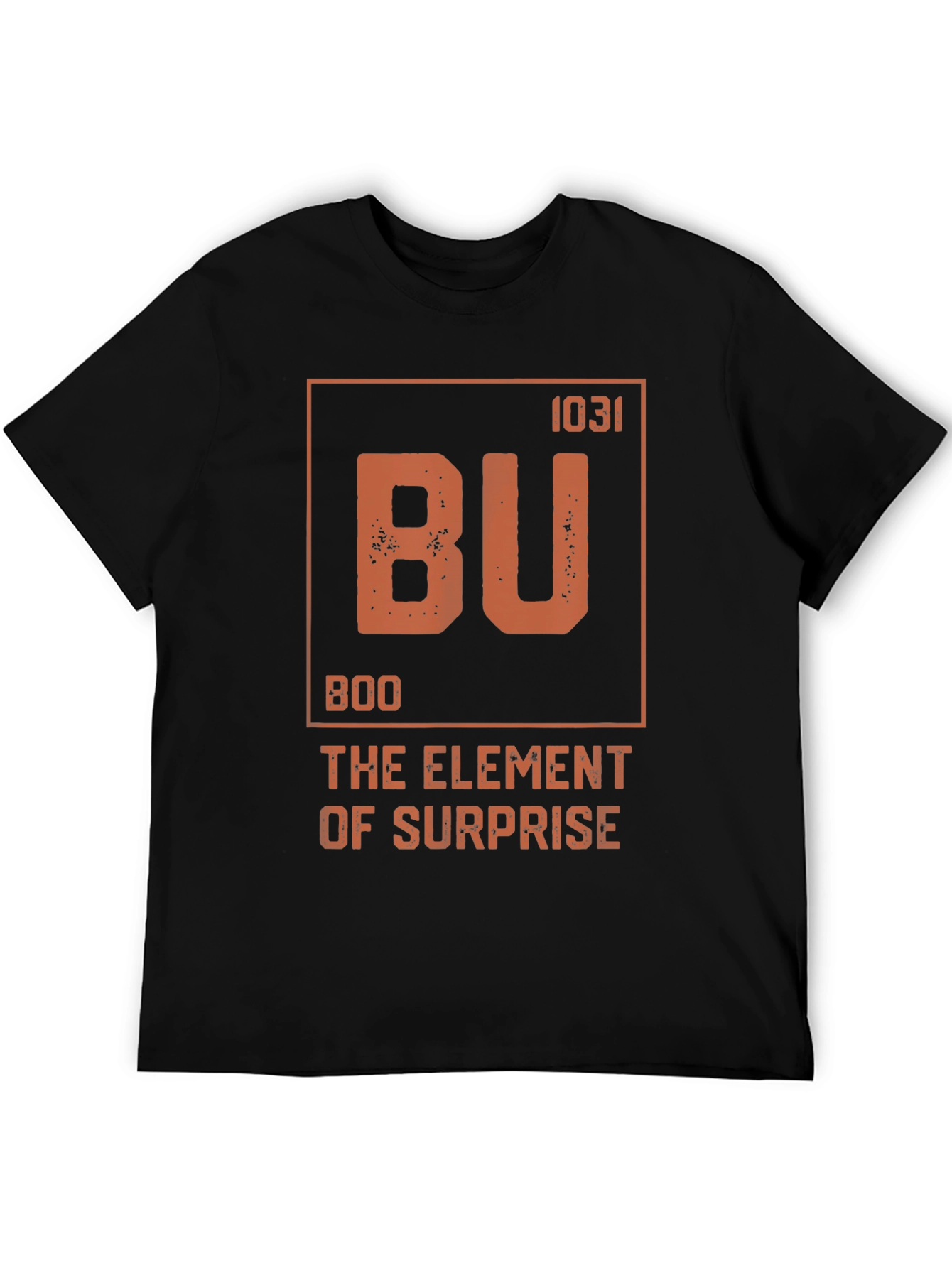 Black Boo Element of Surprise T-Shirt - Funny Halloween Tee view 5